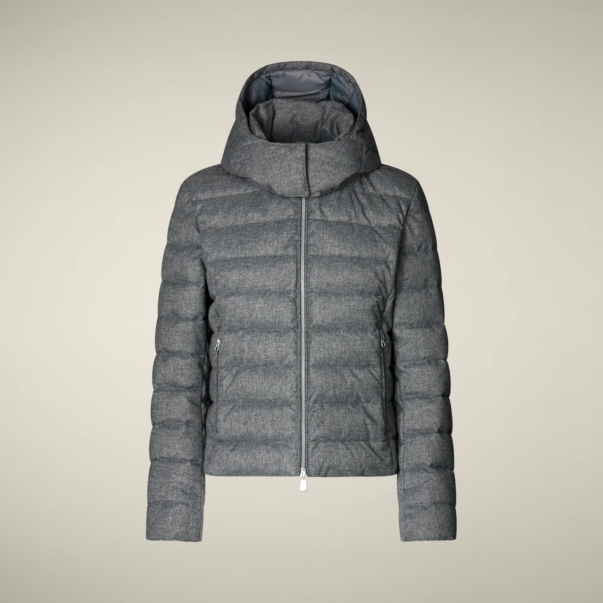 Women's Animal free puffer Jacket Nadia in Mid Grey Melange