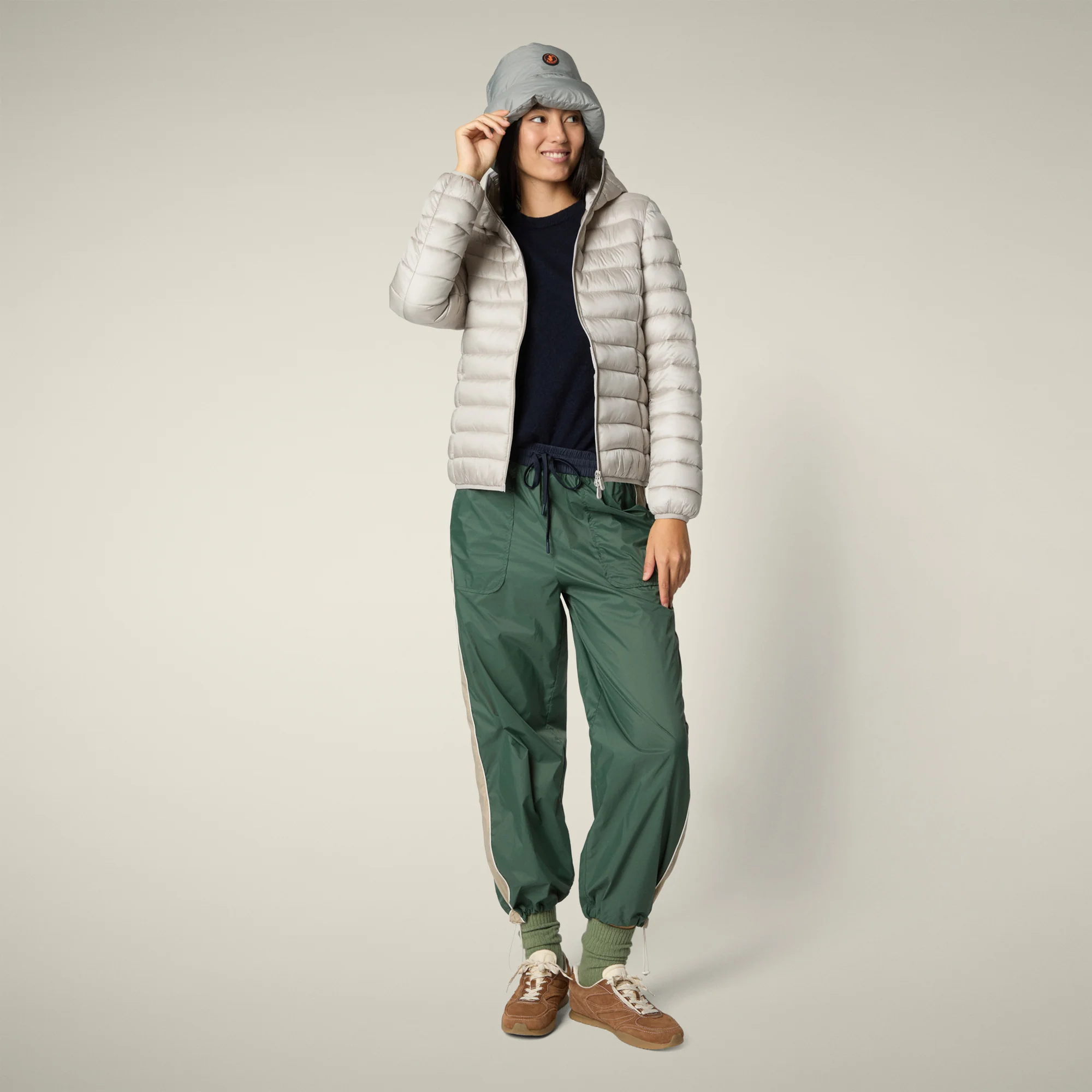 Women's Animal free puffer Jacket Alexis in Rainy Beige