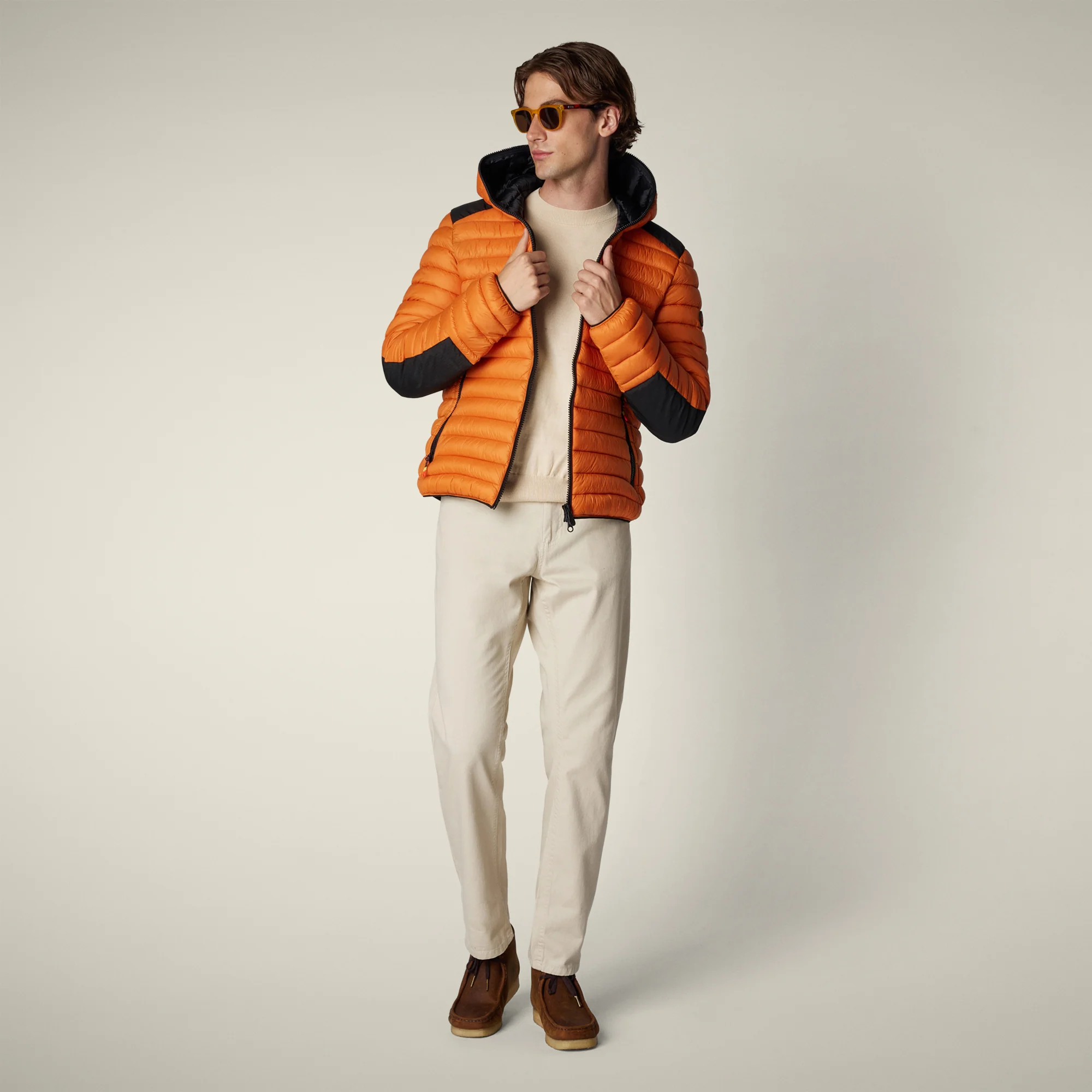 Men's Animal free puffer Jacket Jelep in Amber Orange