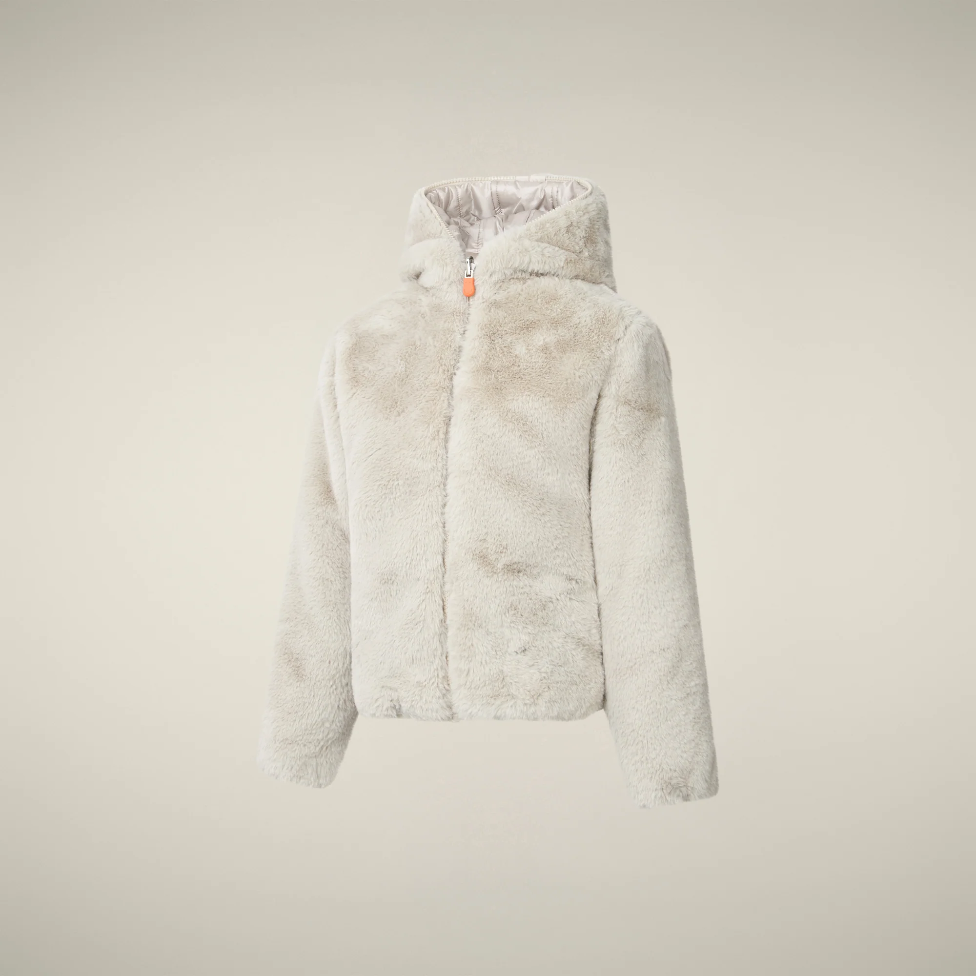 Girls' Reversible Faux Fur Jacket Chloe in Rainy Beige