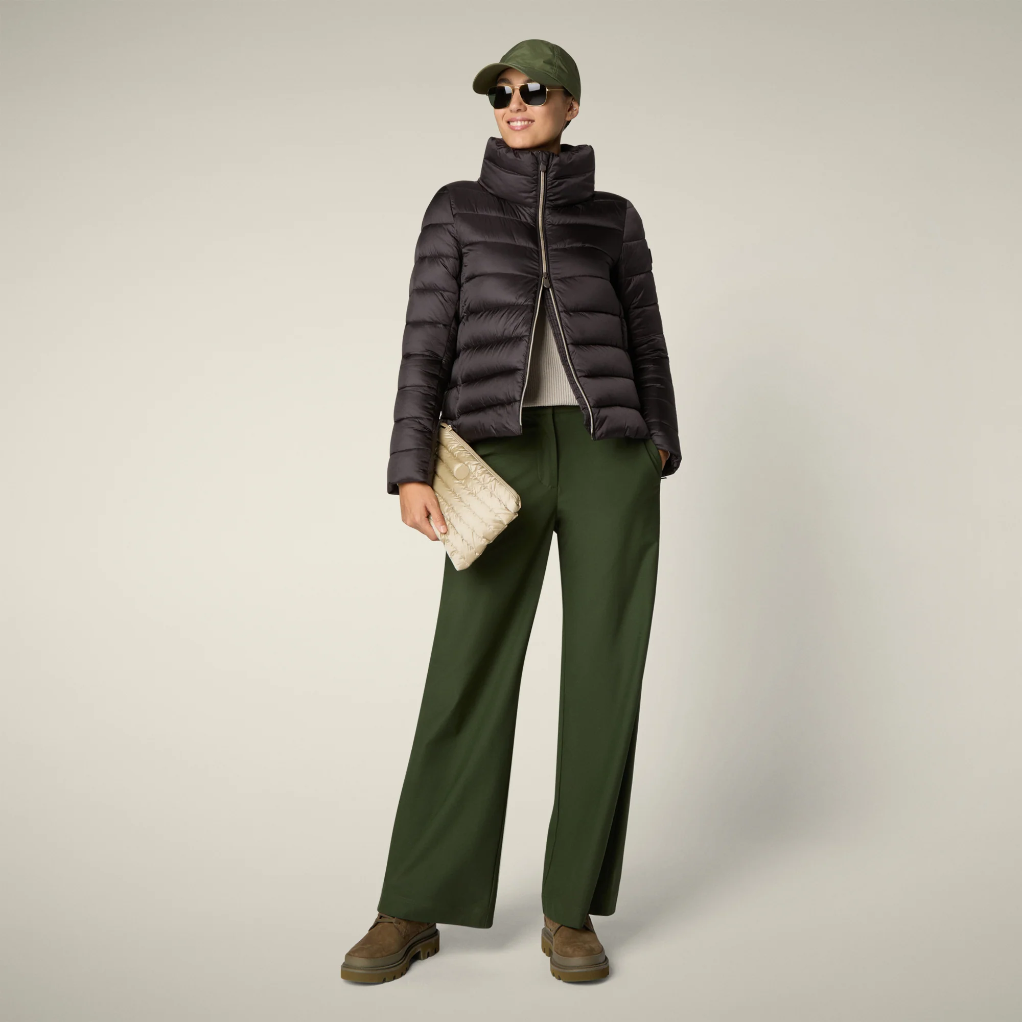 Women's Animal free puffer Jacket Elsie in brown black