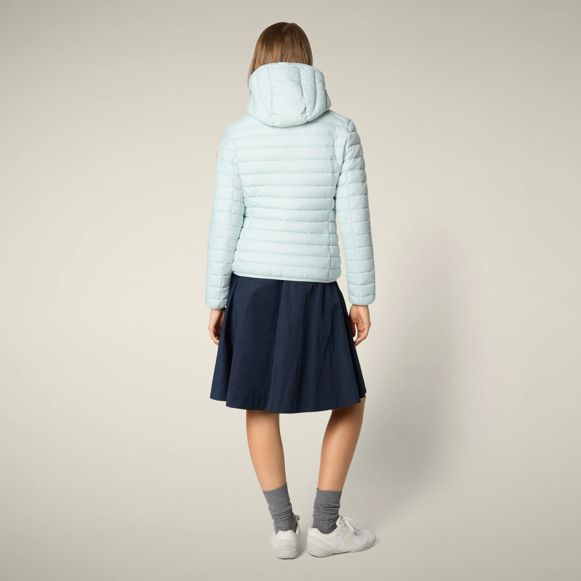 Women's animal free puffer jacket Daisy in glacier blue