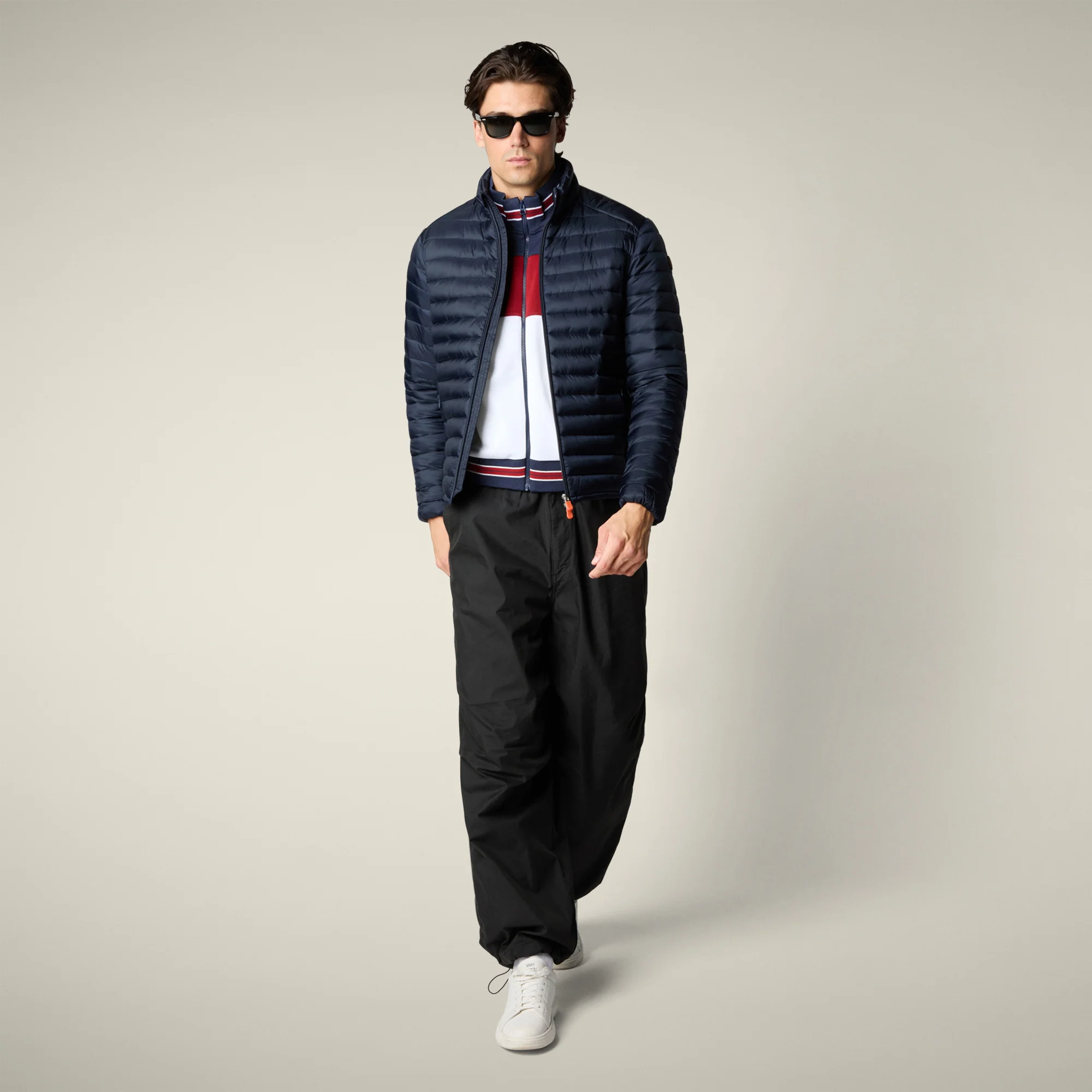 Men's animal free puffer jacket Cyrion in navy blue