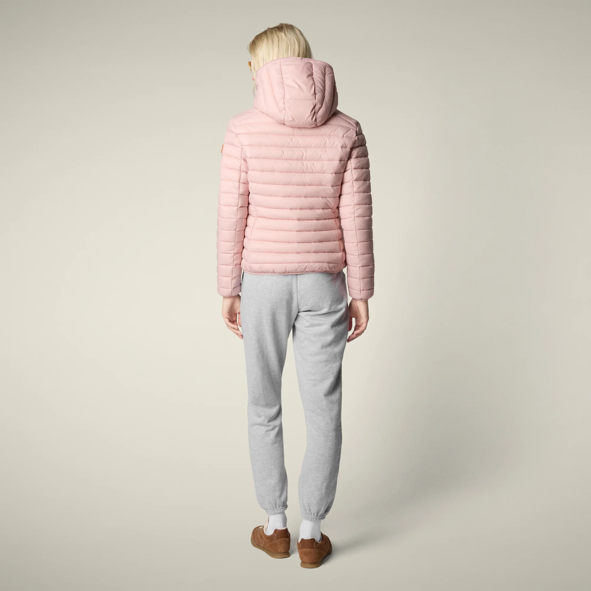Women's animal free puffer jacket Daisy in blush pink