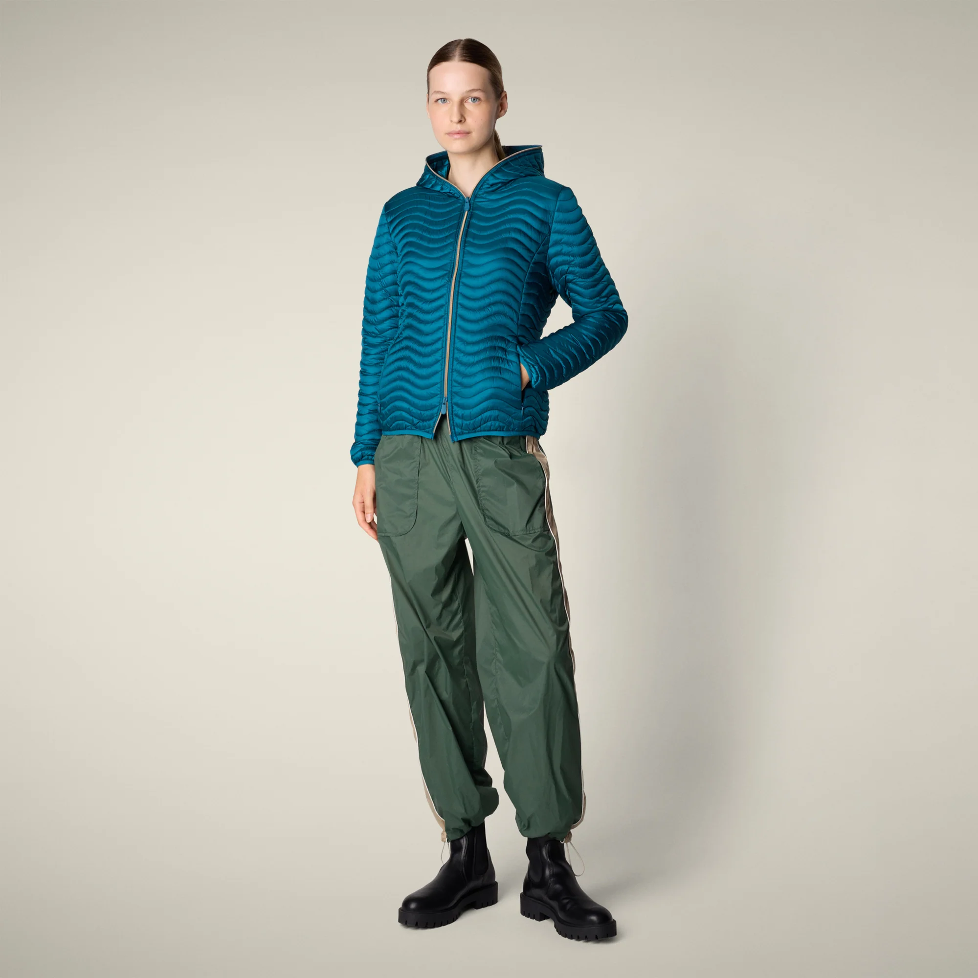 Women's Animal free puffer jacket Melody in horizon blue