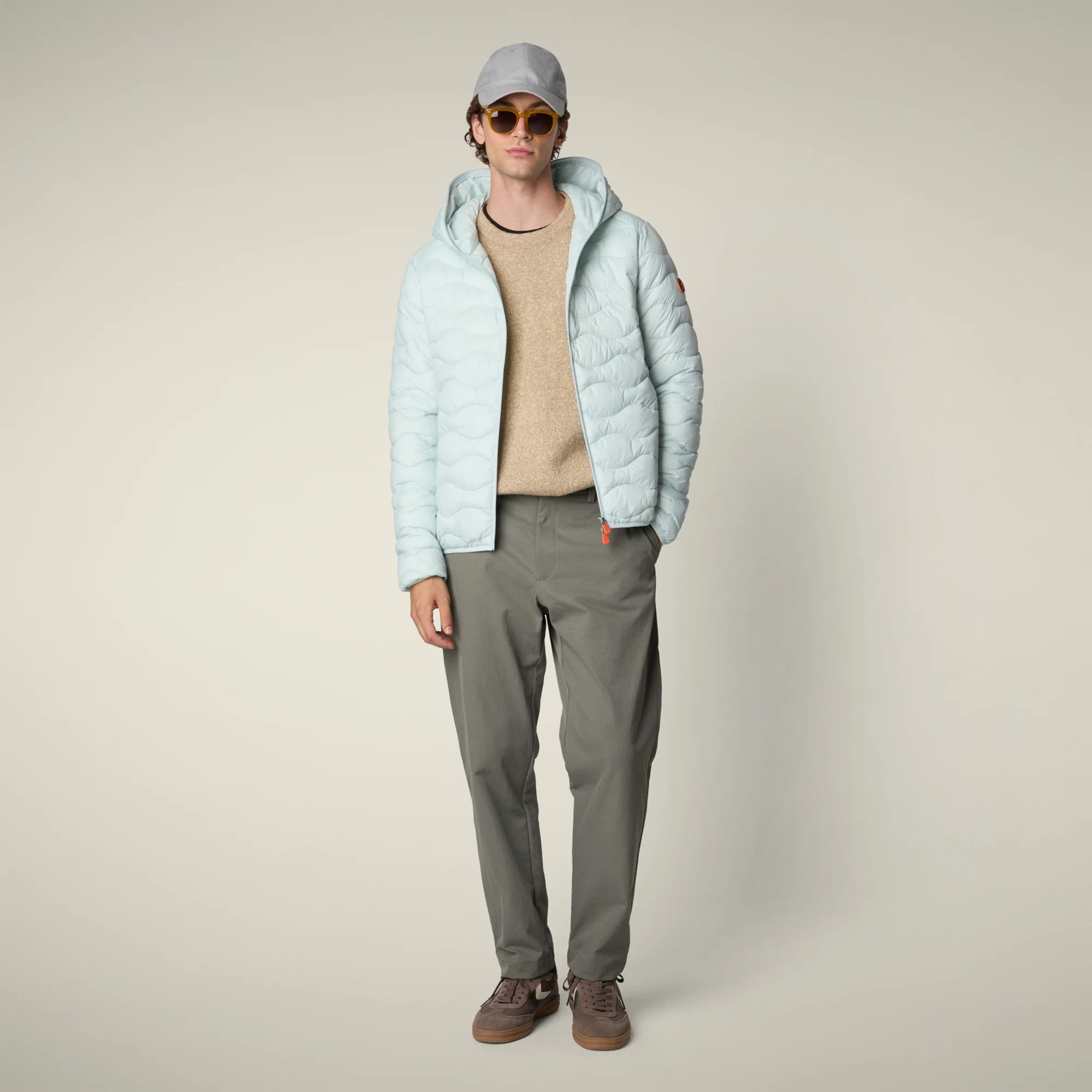 Men's animal free puffer jacket Reef in glacier blue