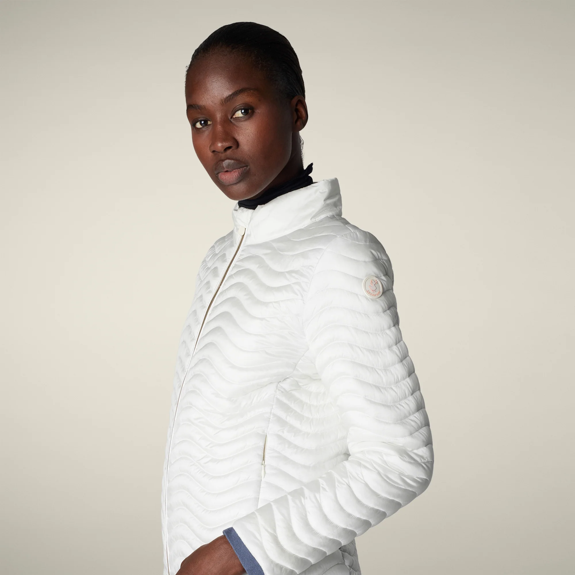Women's Animal free puffer Jacket Pearl in Off White