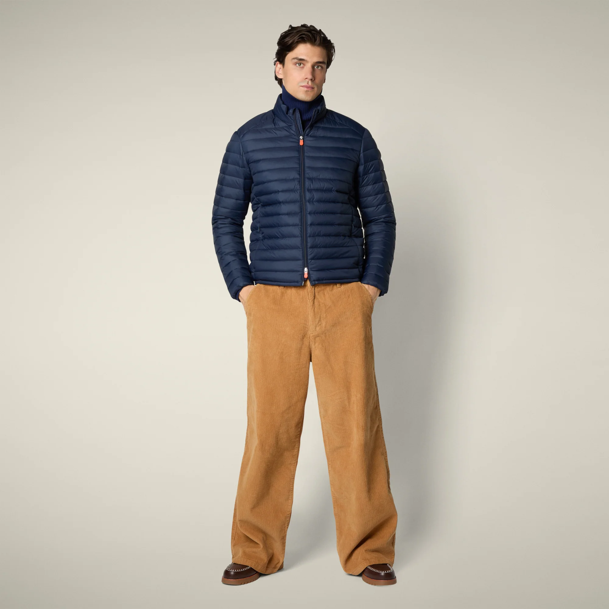 Men's animal free Puffer Jacket Alexander in Navy Blue