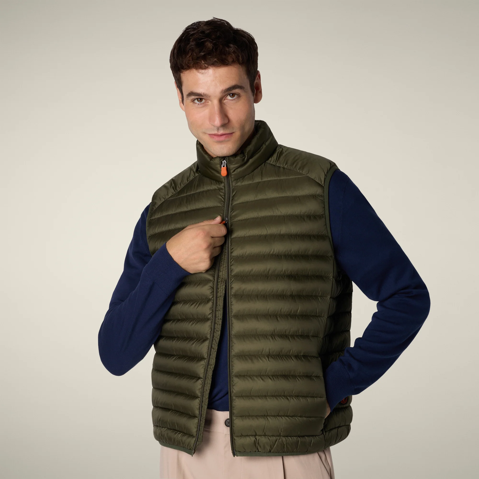 Men's Puffer Vest Danny in Dusty Olive