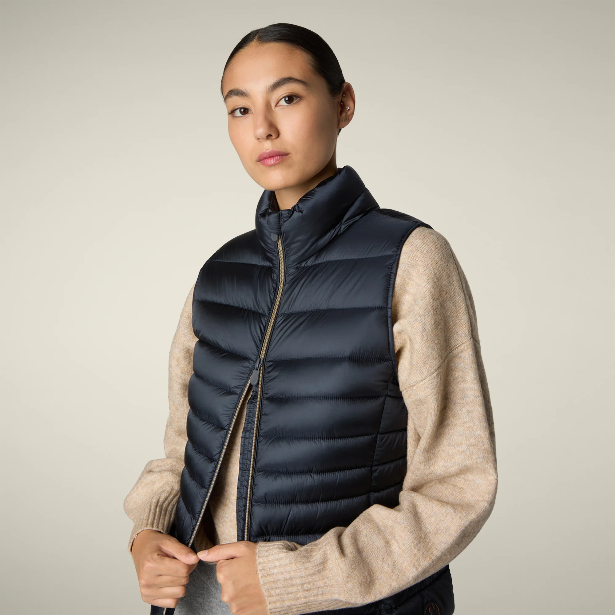 Women's Animal free puffer Vest Lynn in Blue Black