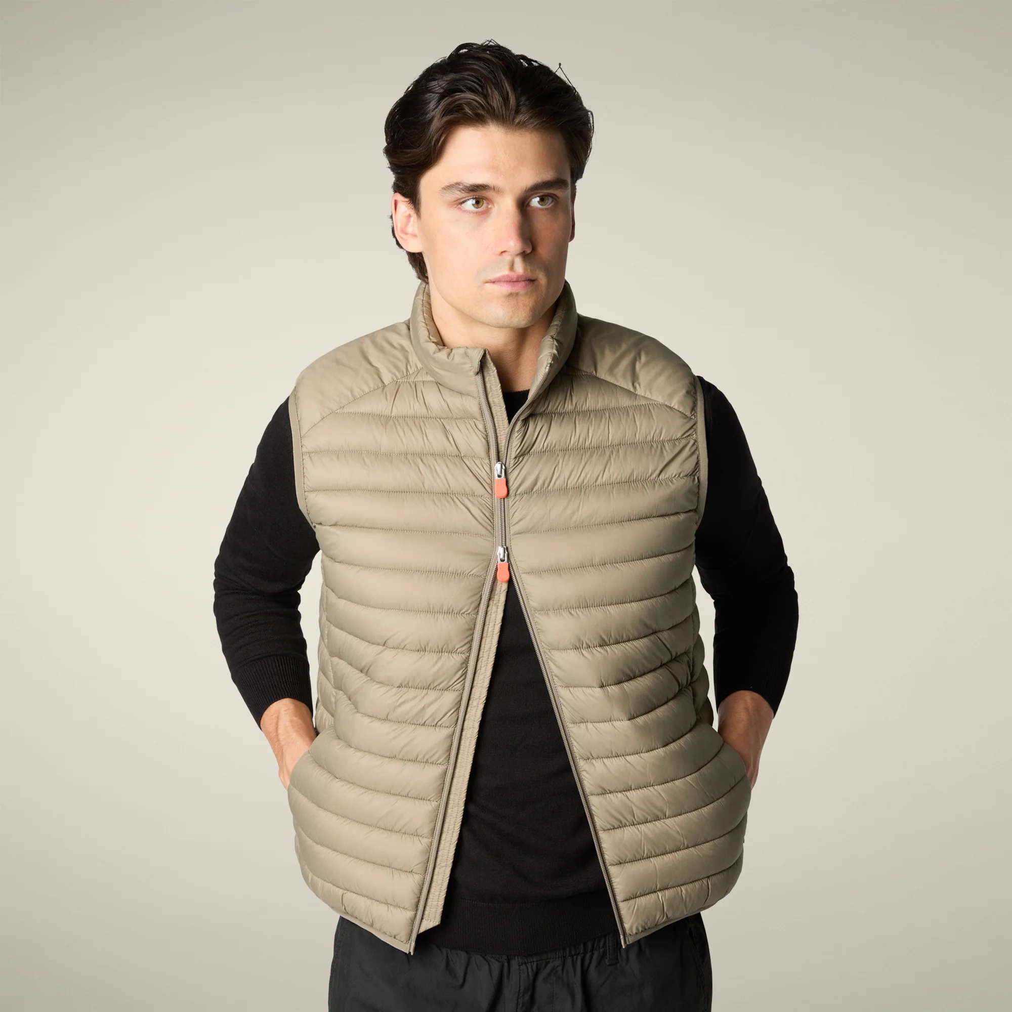 Men's Puffer Vest Adam in Elephant grey
