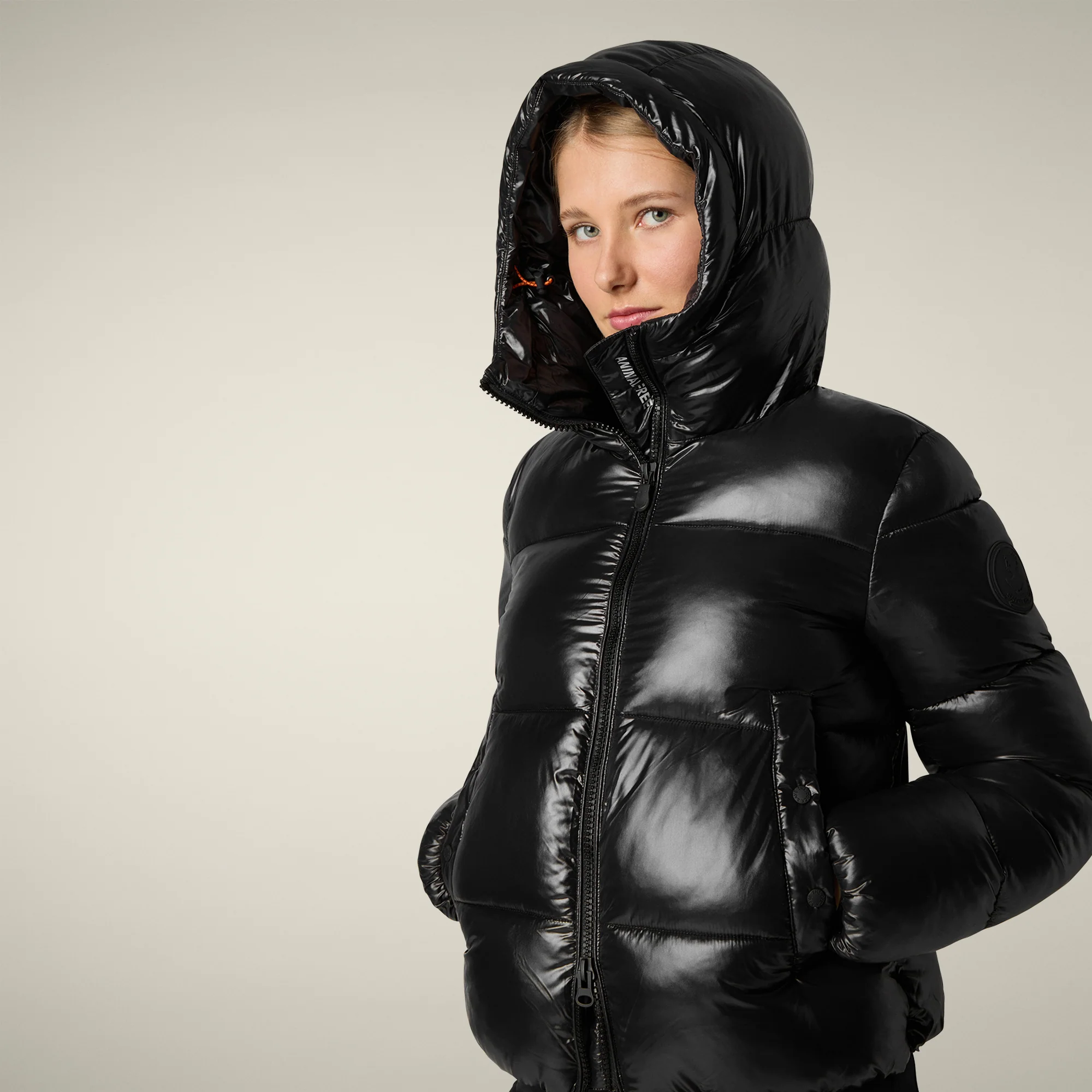 Women's Animal free puffer Jacket Biddy in Black