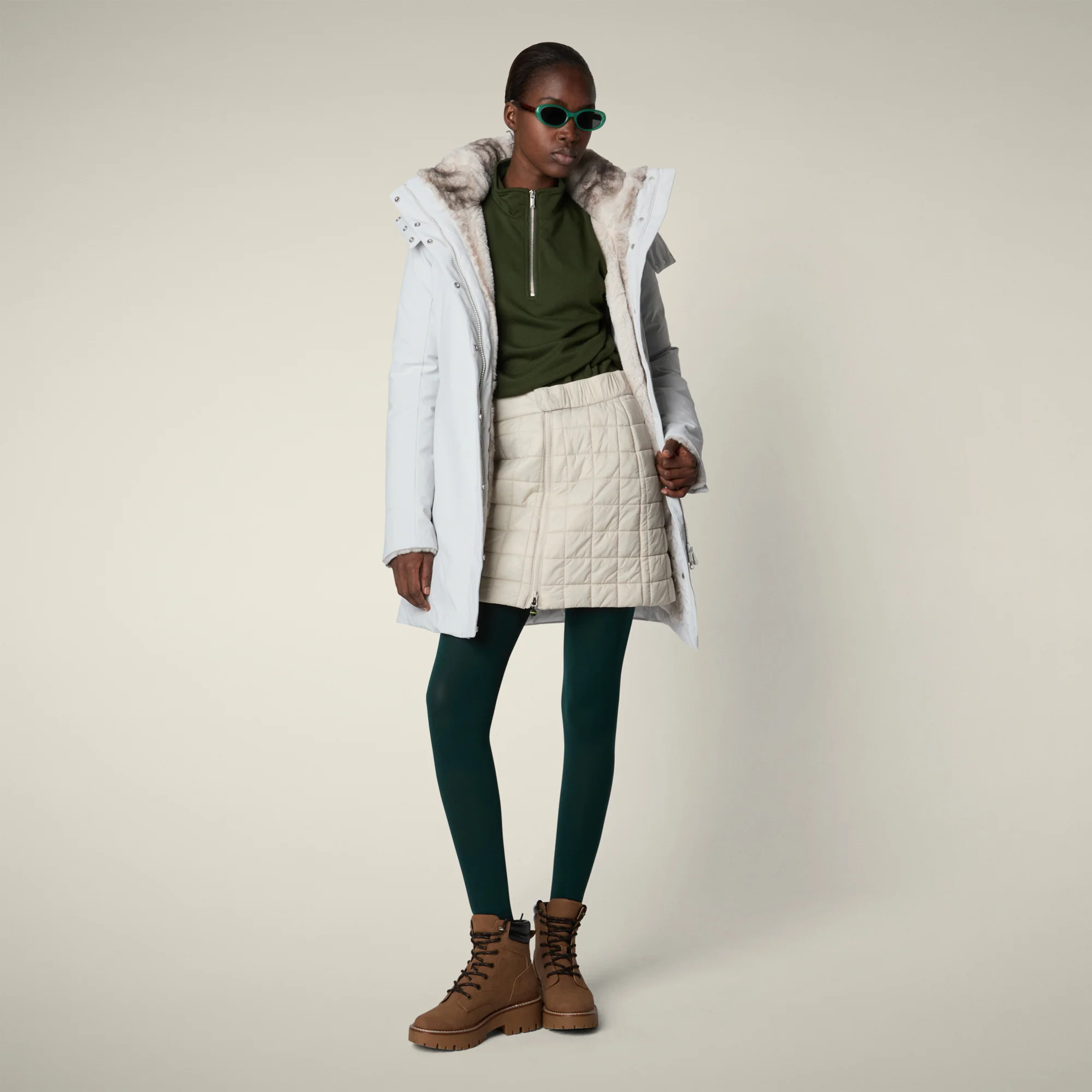 Women's parka samantah  in fog grey