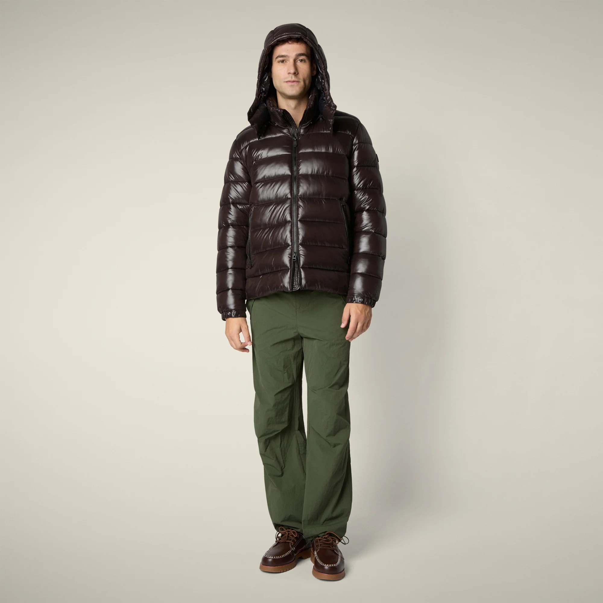 Men's Animal free puffer jacket florian in brown black