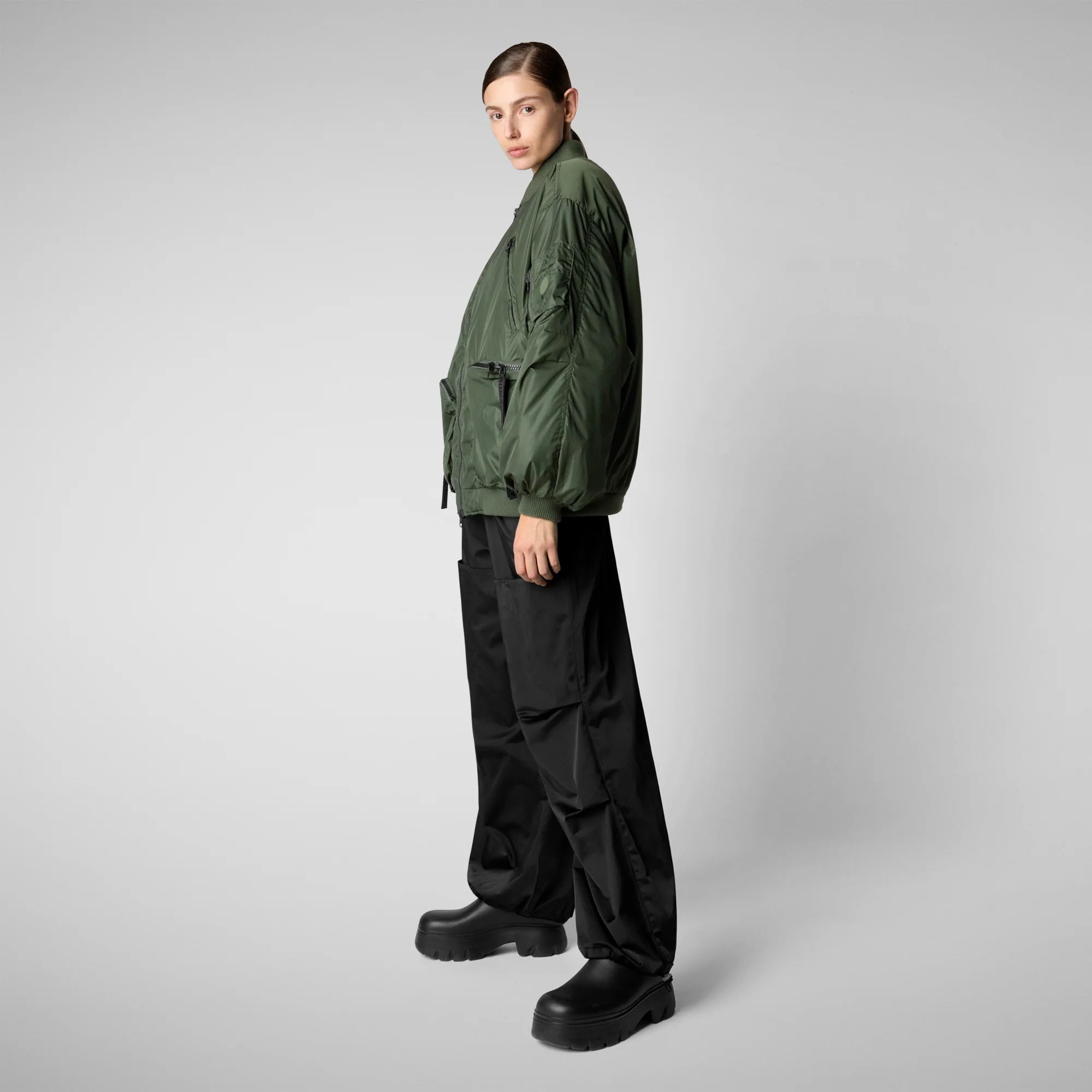 Unisex bomber jacket Usher in Thyme Green