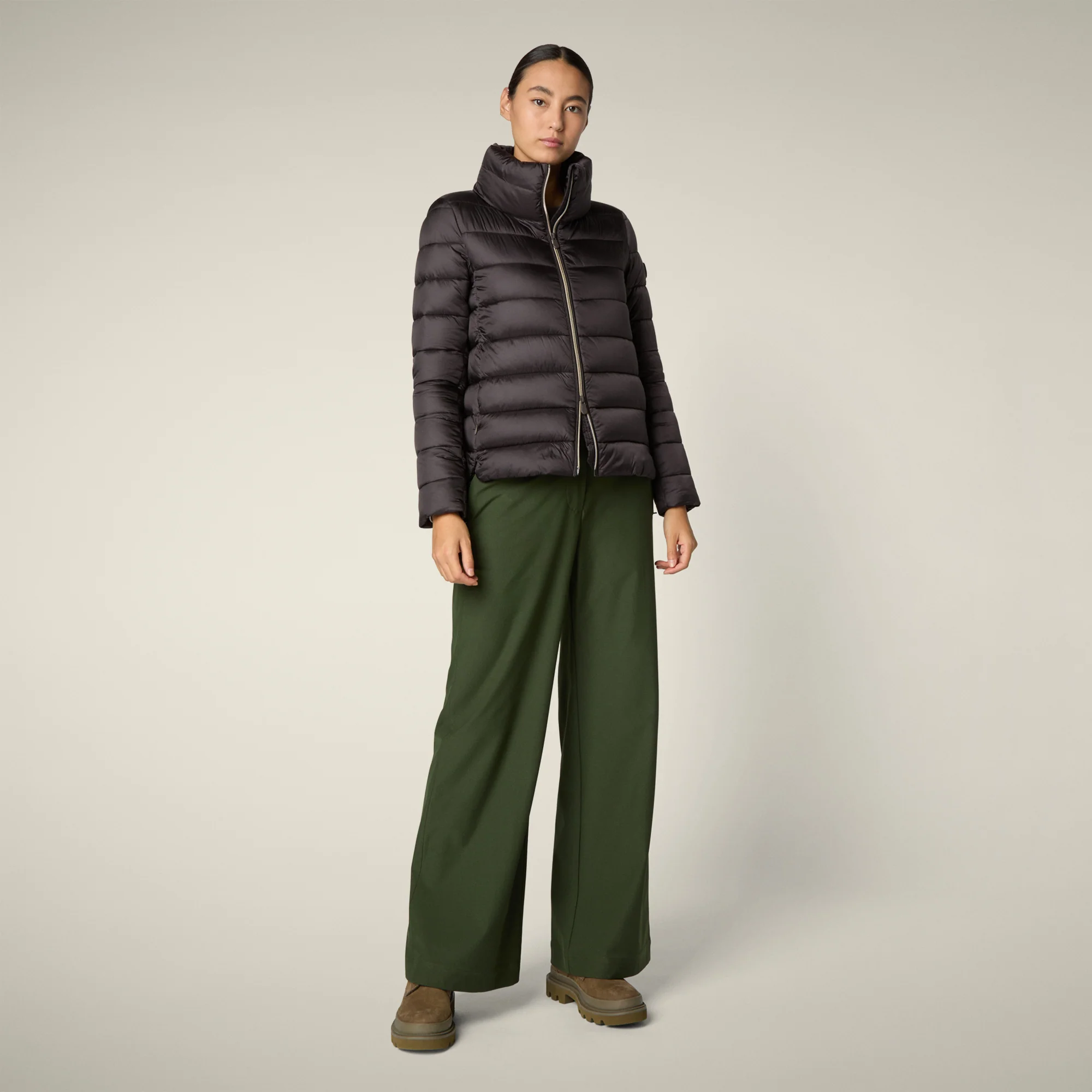 Women's Animal free puffer Jacket Elsie in brown black