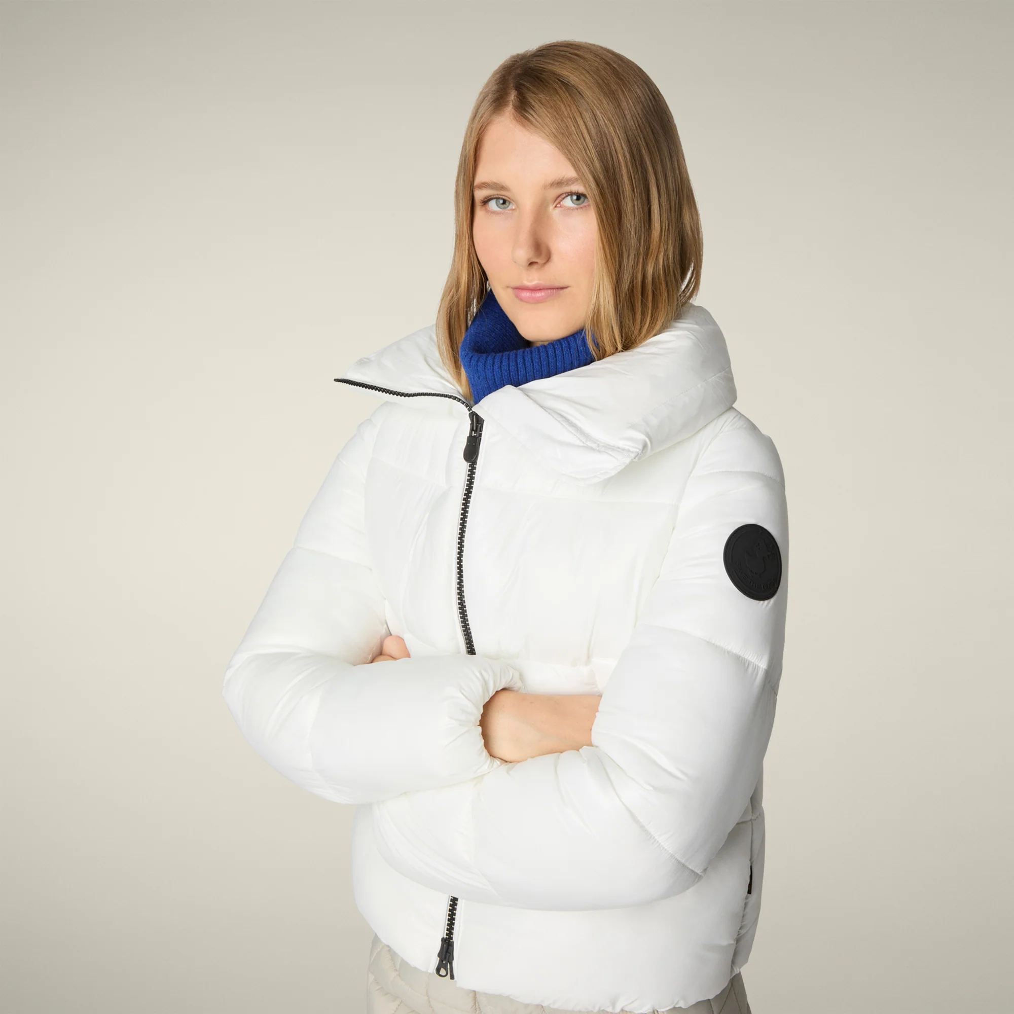 Women's Animal free puffer Jacket Isla in Off White