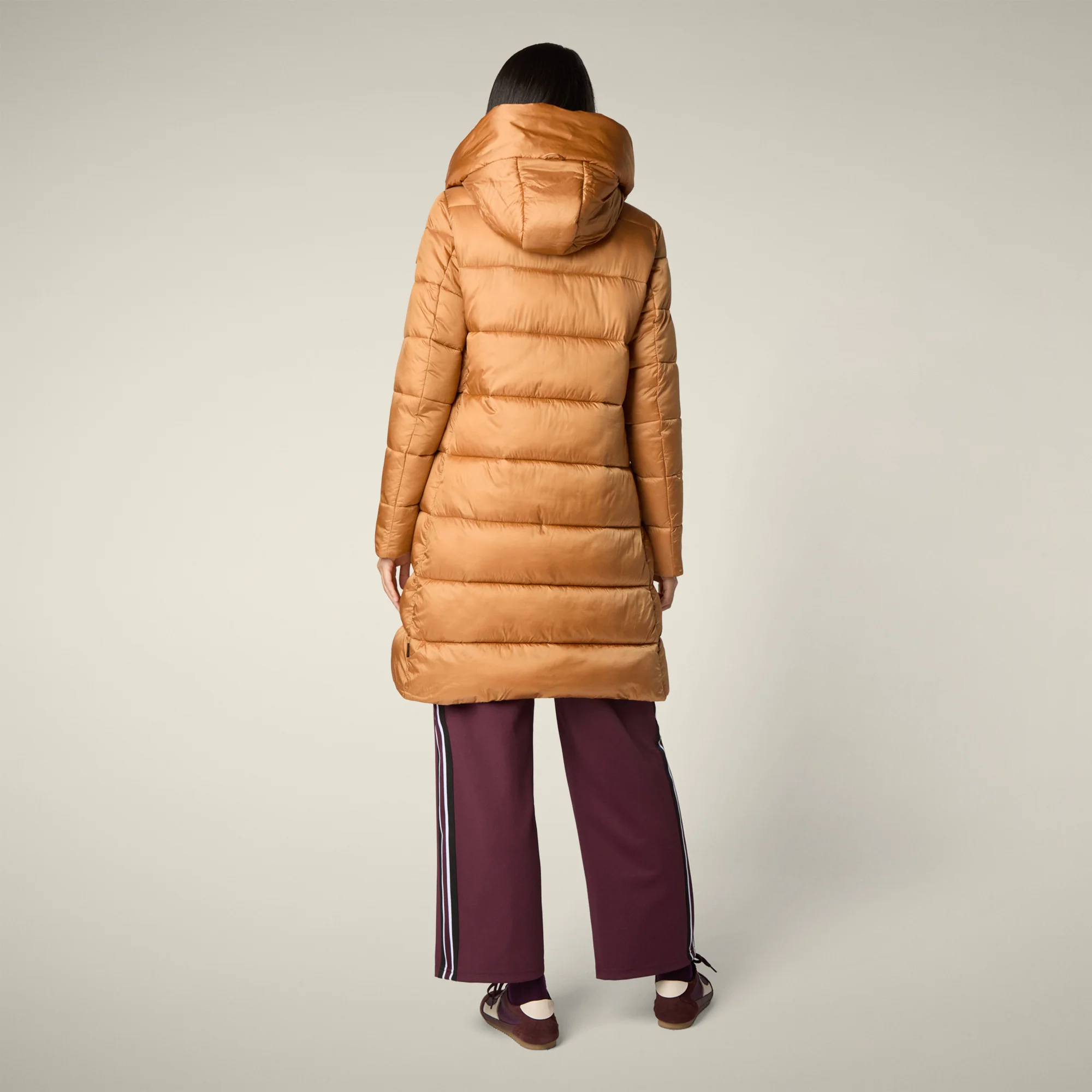 Women's Animal free puffer Coat Lysa in Toffee Brown