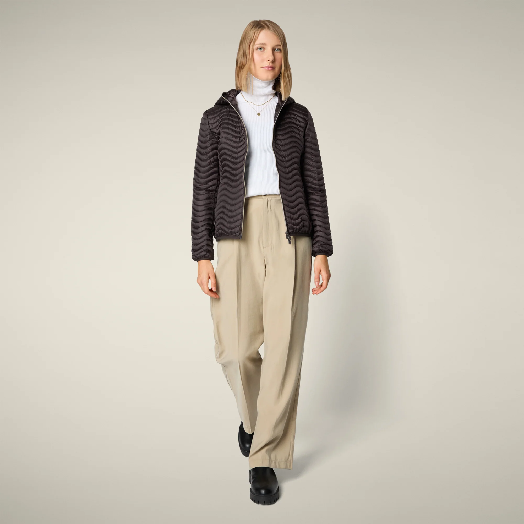 Women's Animal free puffer jacket Melody in brown black