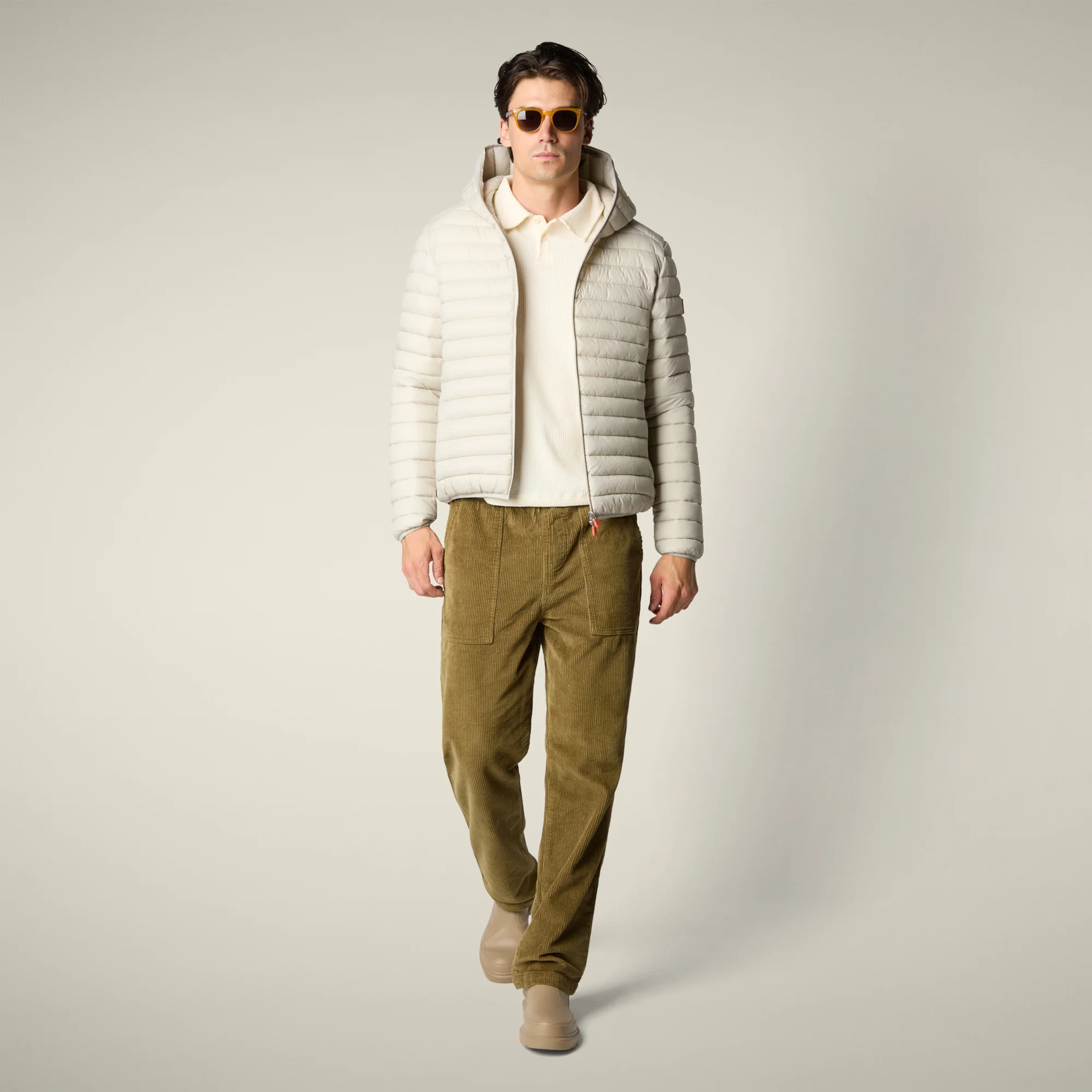Men's  Donald Hooded Puffer Jacket in Rainy Beige