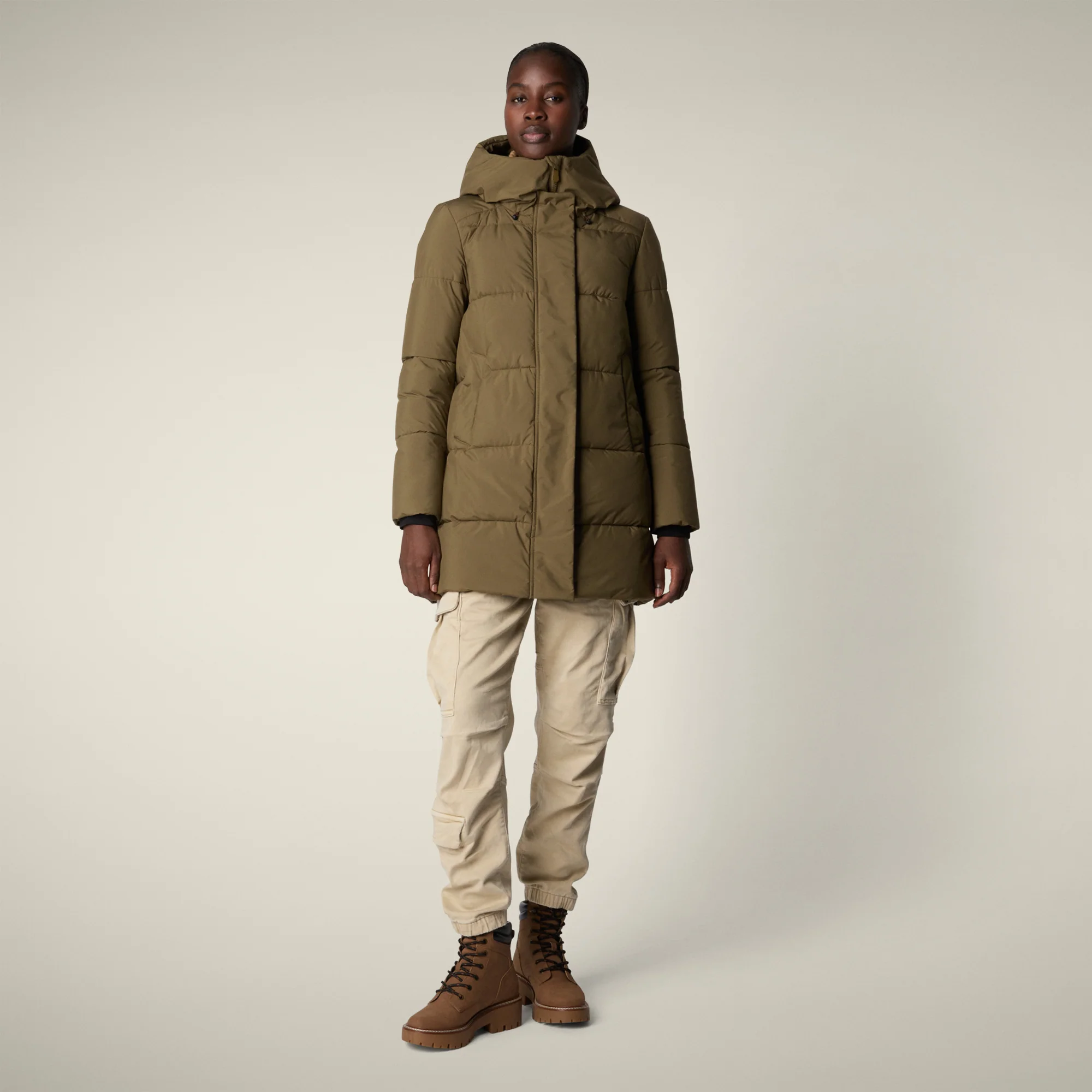 Women's Parka Bethany in Bark Green