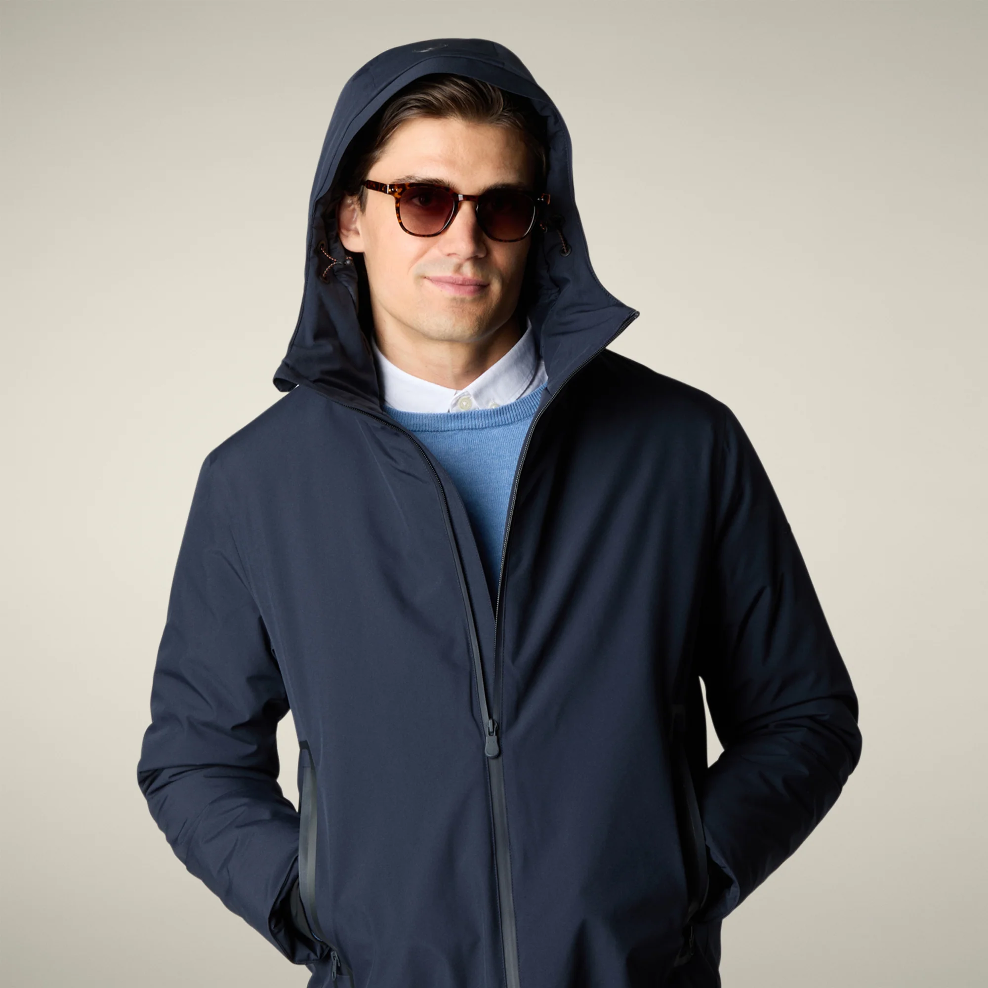 Men's hooded jacket flynn in blue black