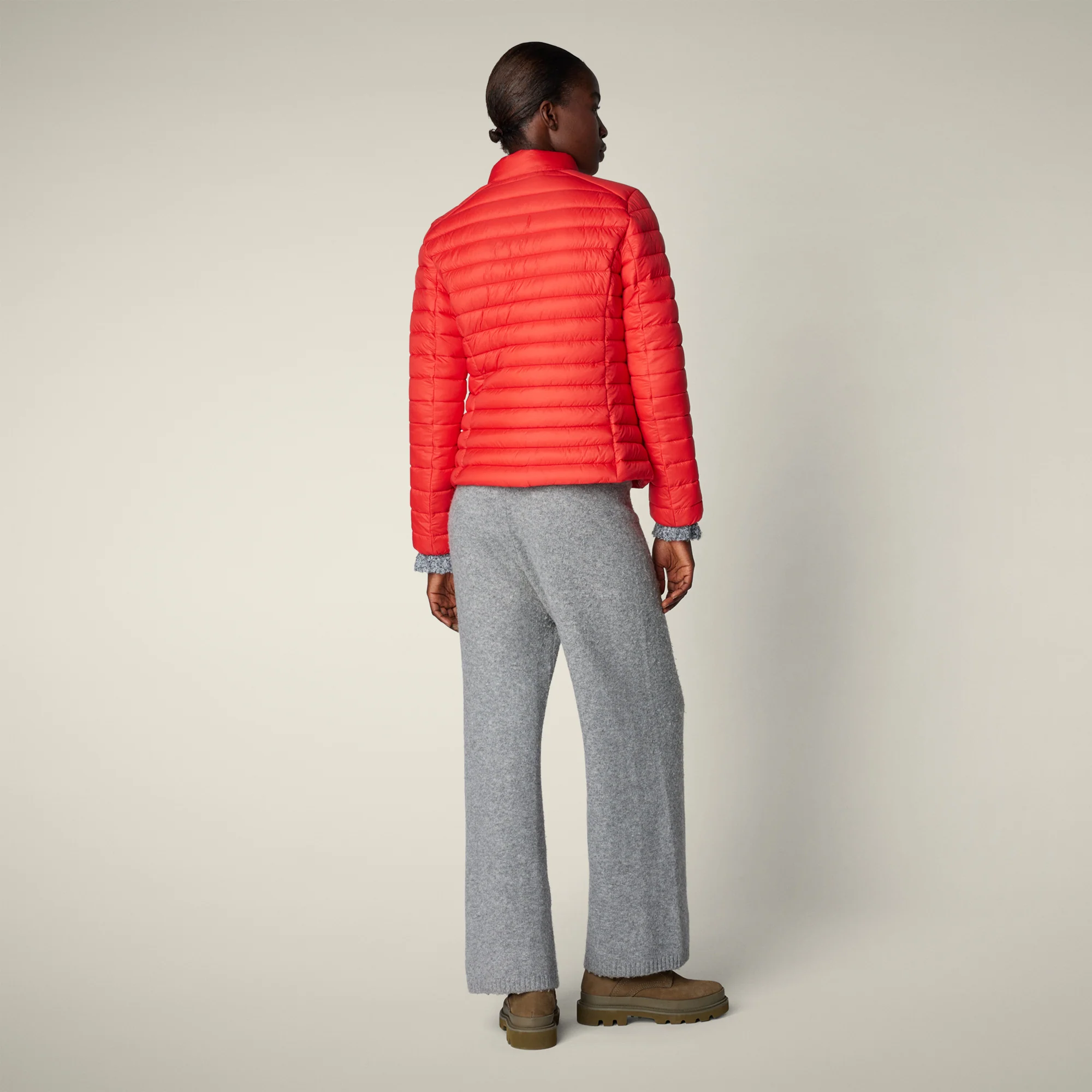 Women's animal free puffer jacket Carly in Fiery red