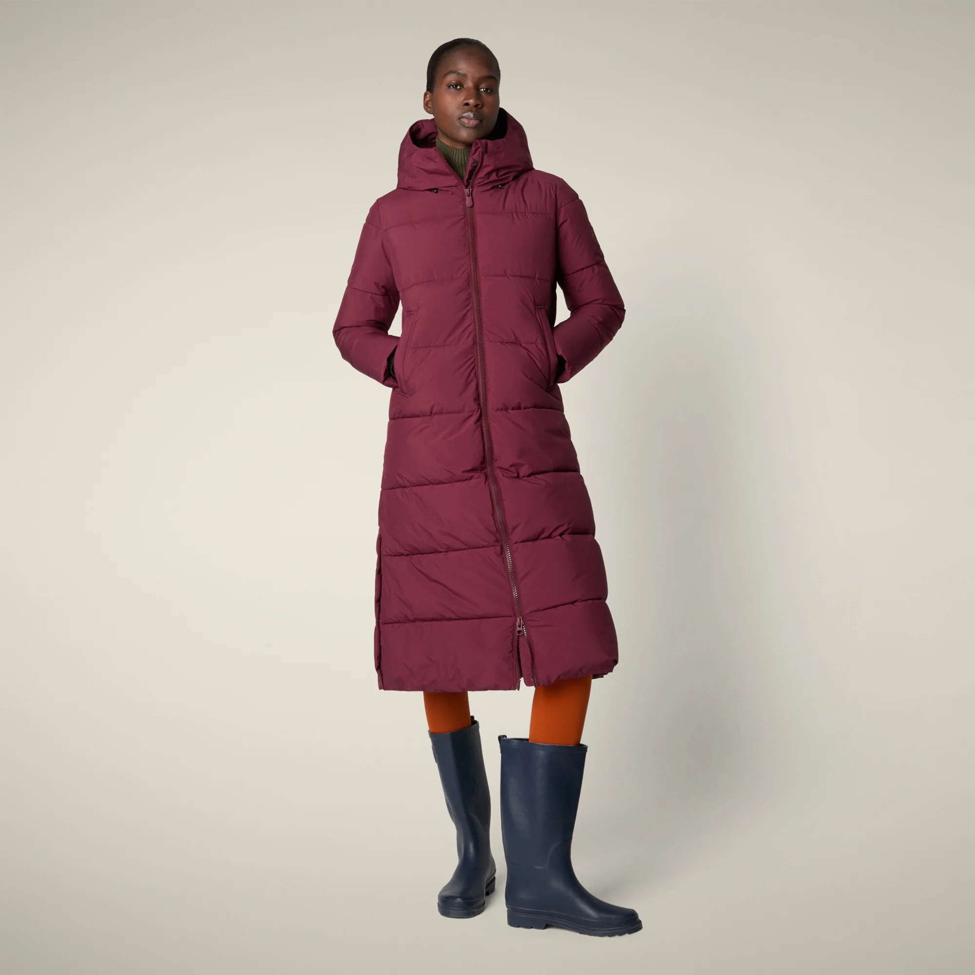 Women's parka missy  in wine red