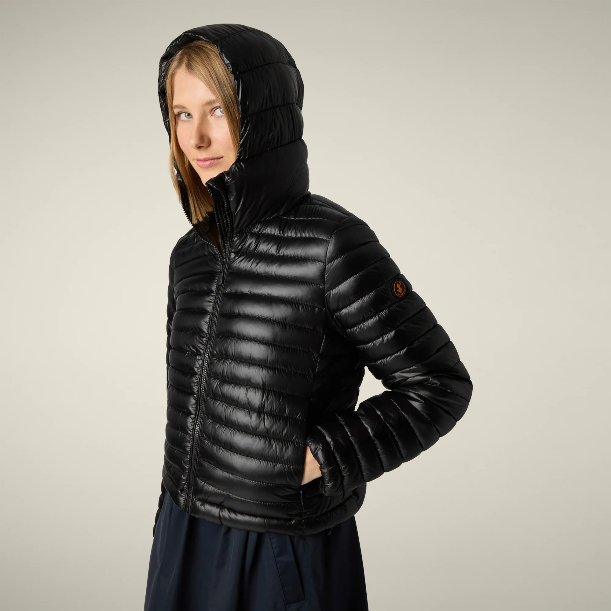 Women's Animal free puffer Jacket Babe in Black