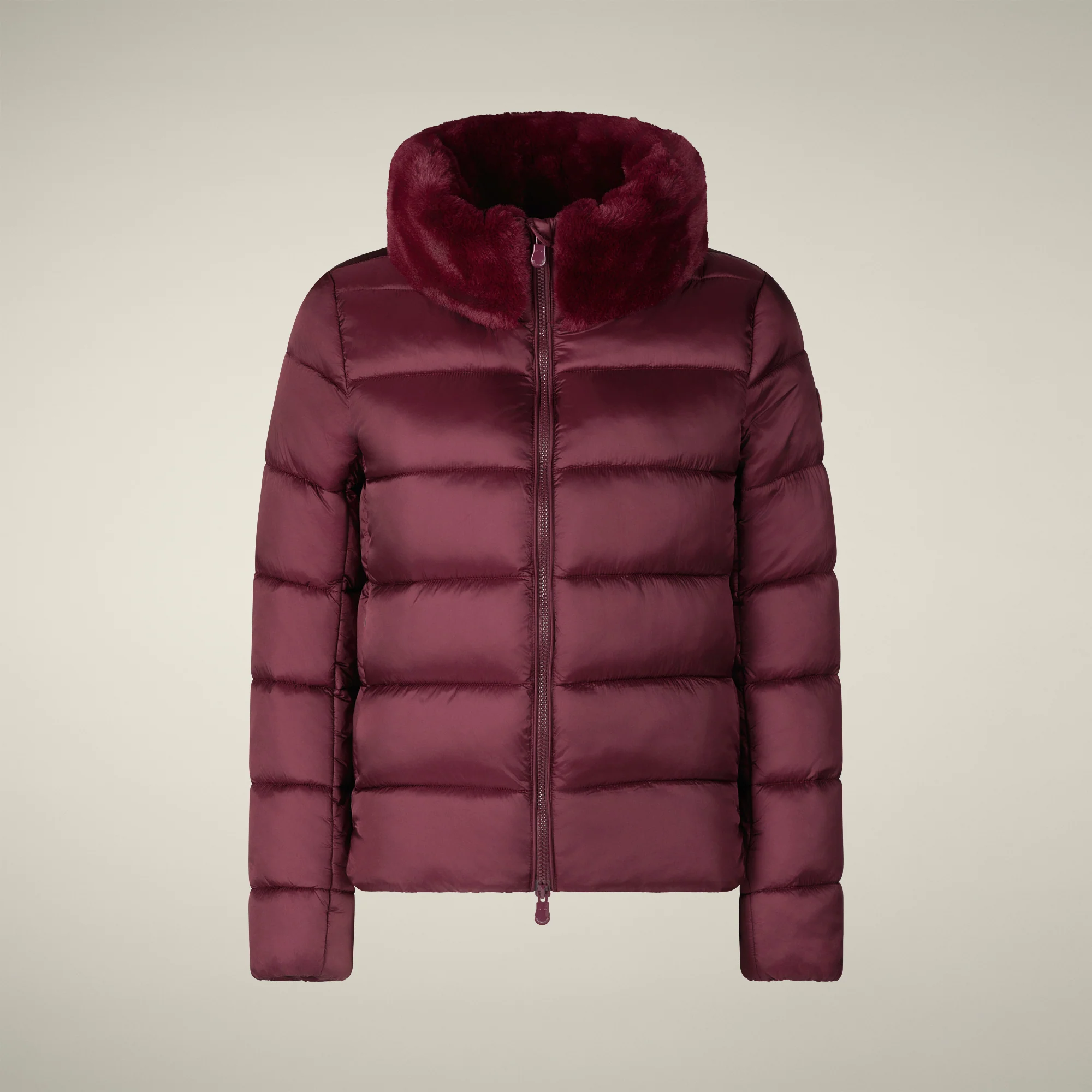 Women's Animal free puffer jacket Mei in wine red