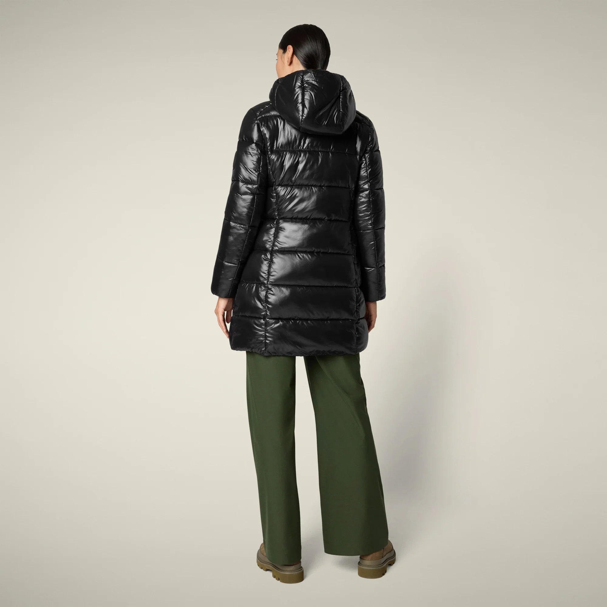 Women's Animal free puffer Coat ines in black