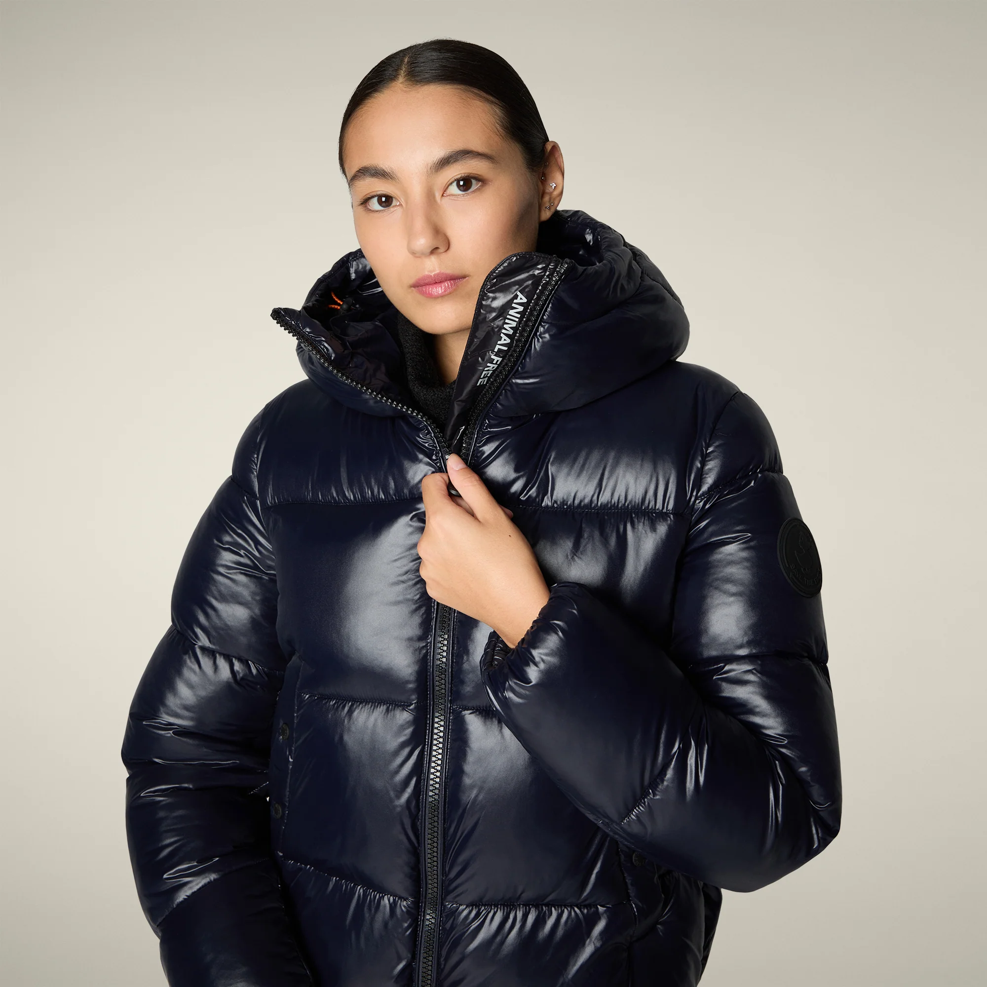 Women's Animal free puffer Jacket Biddy in Blue Black