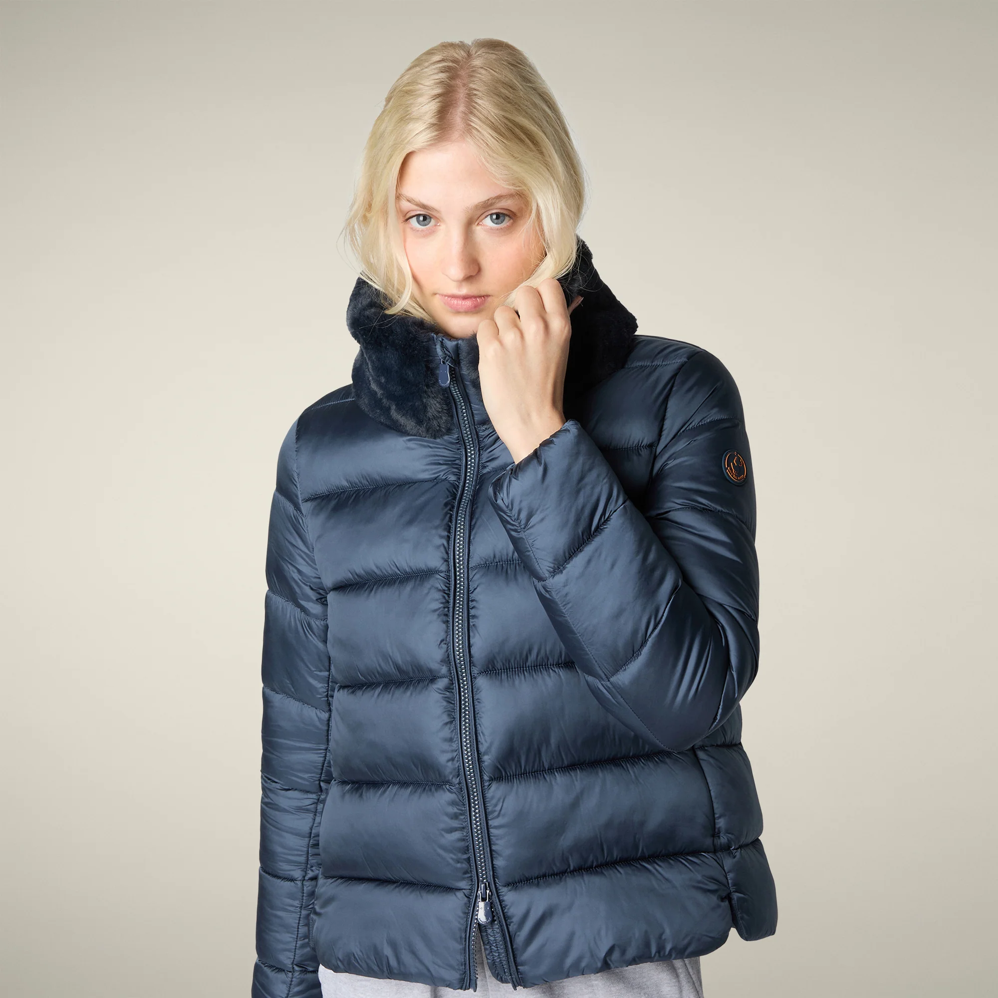 Women's Animal free puffer jacket Mei in night blue