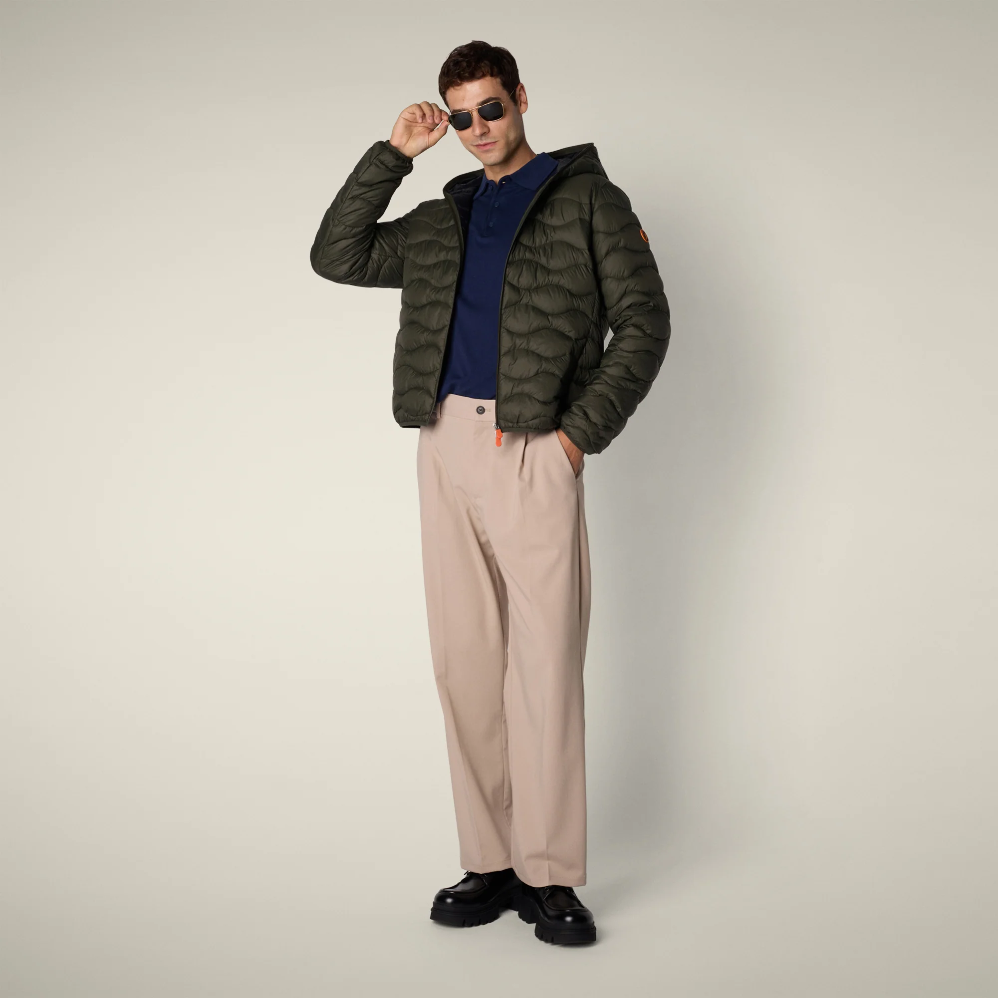 Men's animal free puffer jacket Reef in Land green