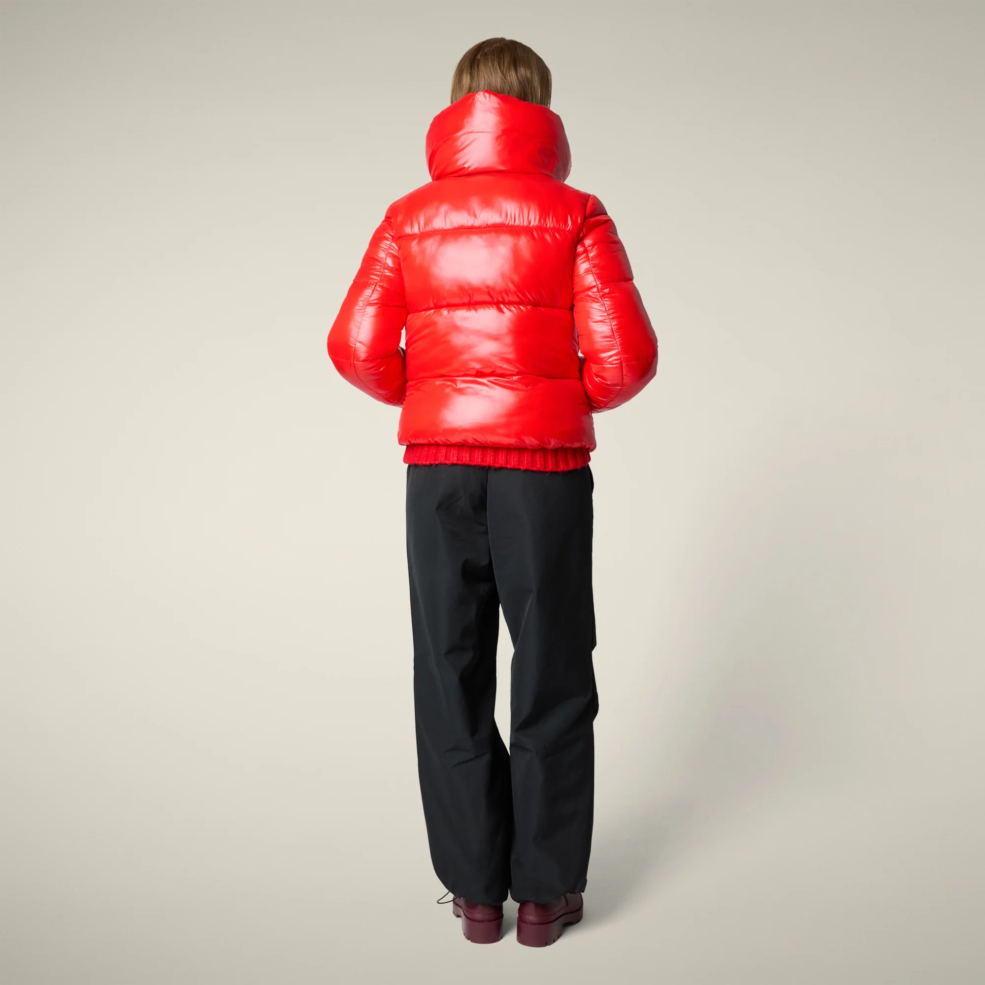 Women's animal free puffer jacket Isla in fiery red