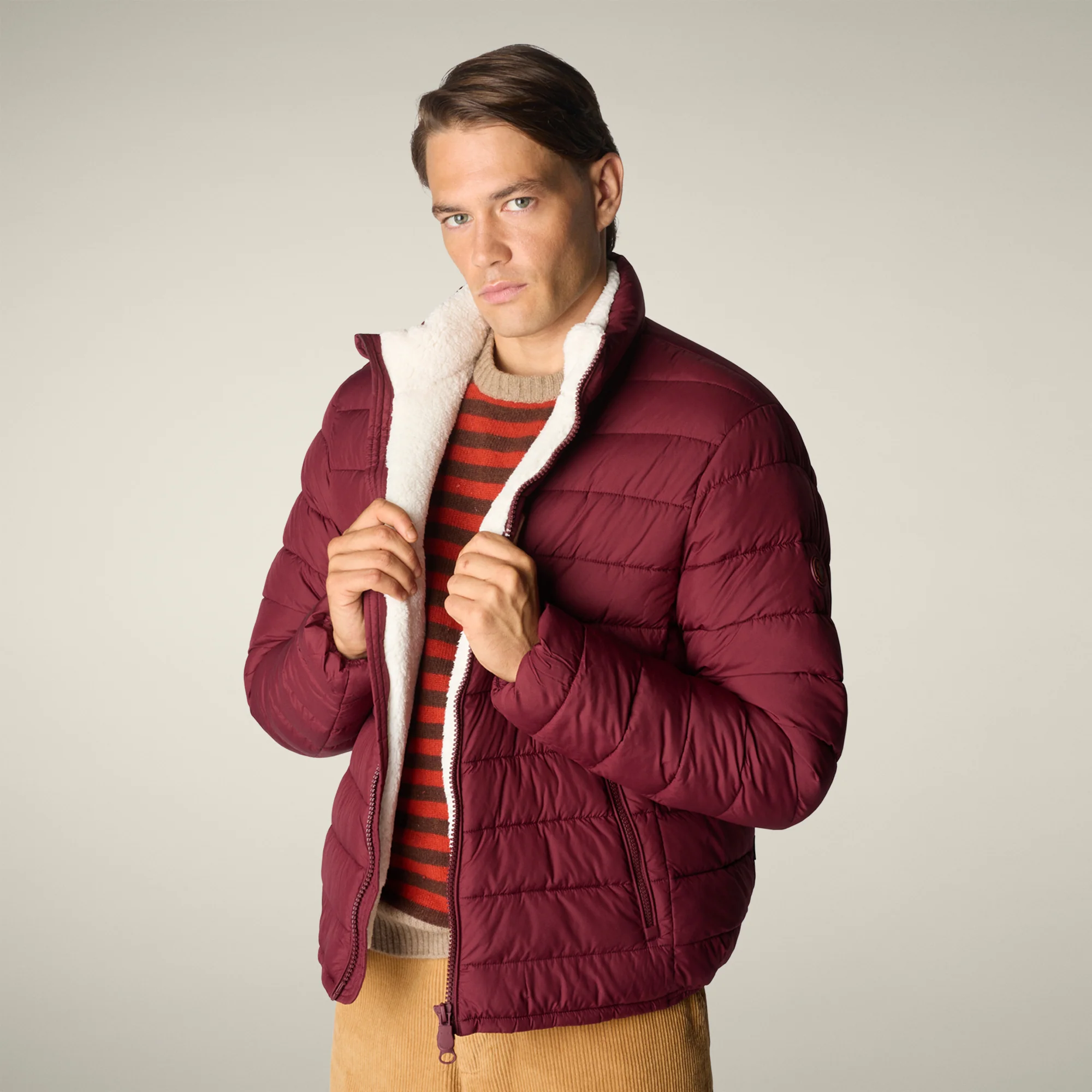 Men's Animal free puffer Jacket conan in wine red