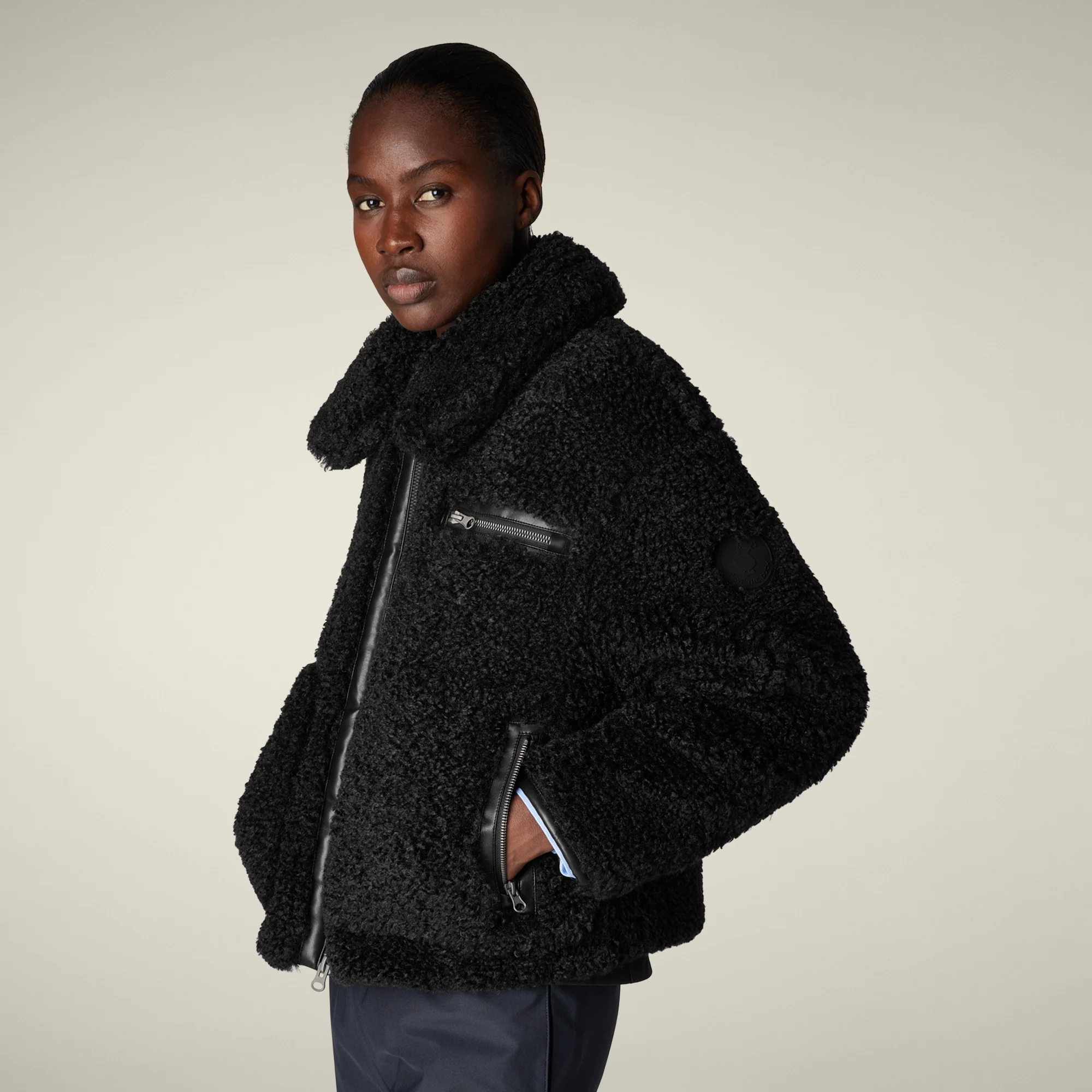 Women's faux fur Jacket Hester in black