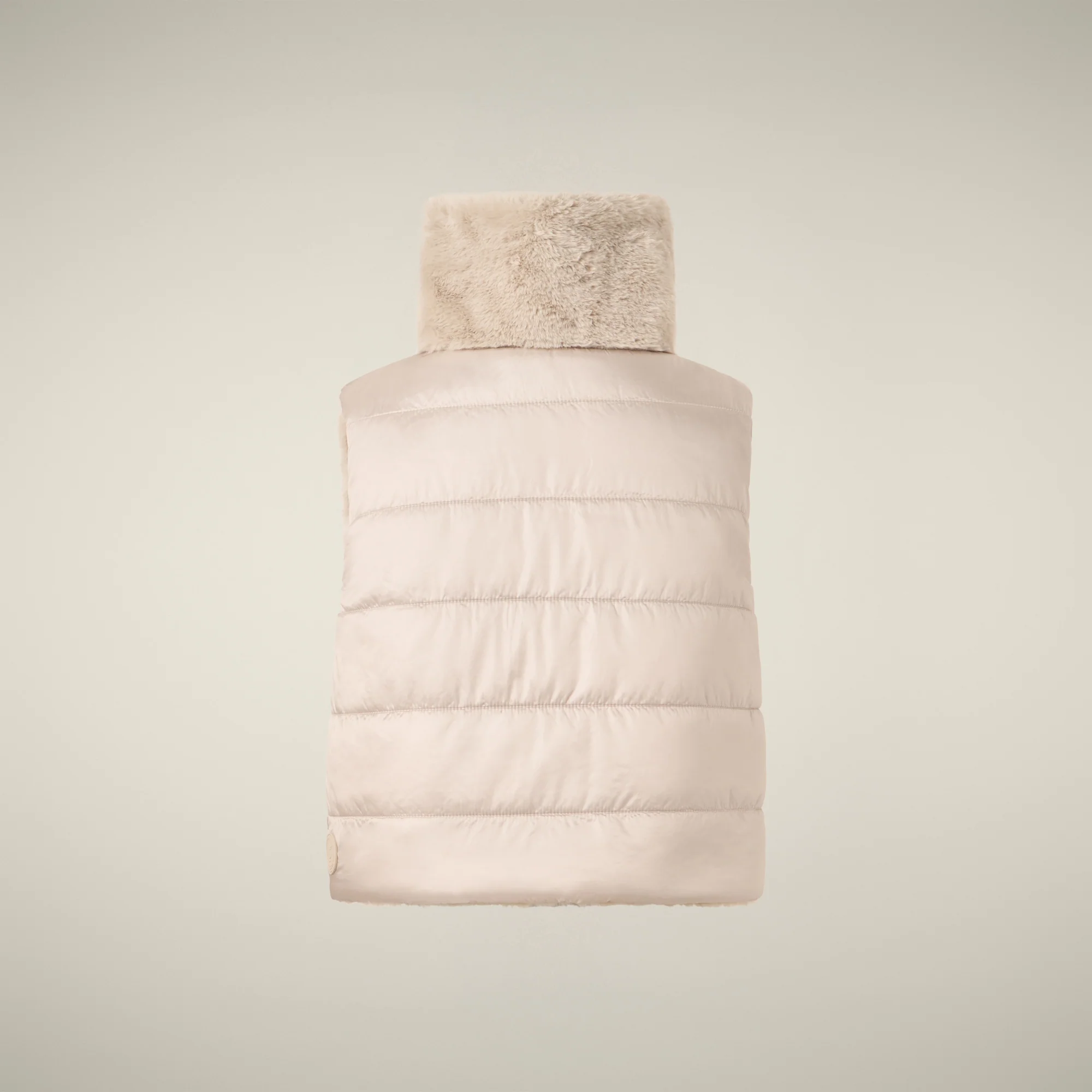 Girls' Reversible Faux Fur Vest Zenia in Rainy Beige