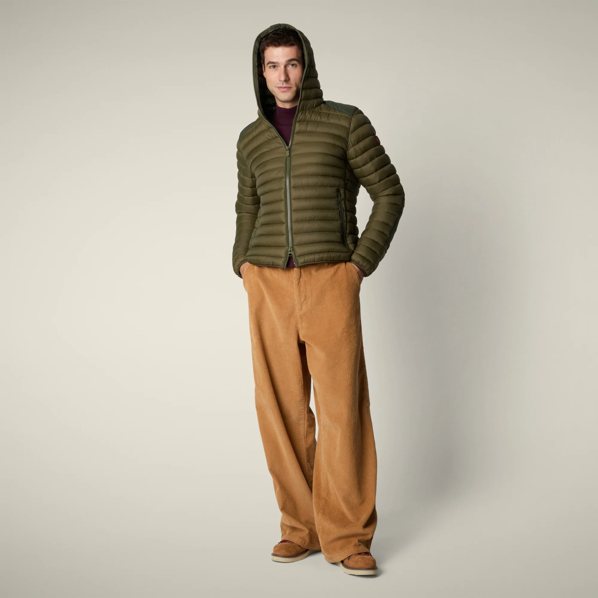 Men's Animal free puffer Jacket Jelep in Dusty Olive