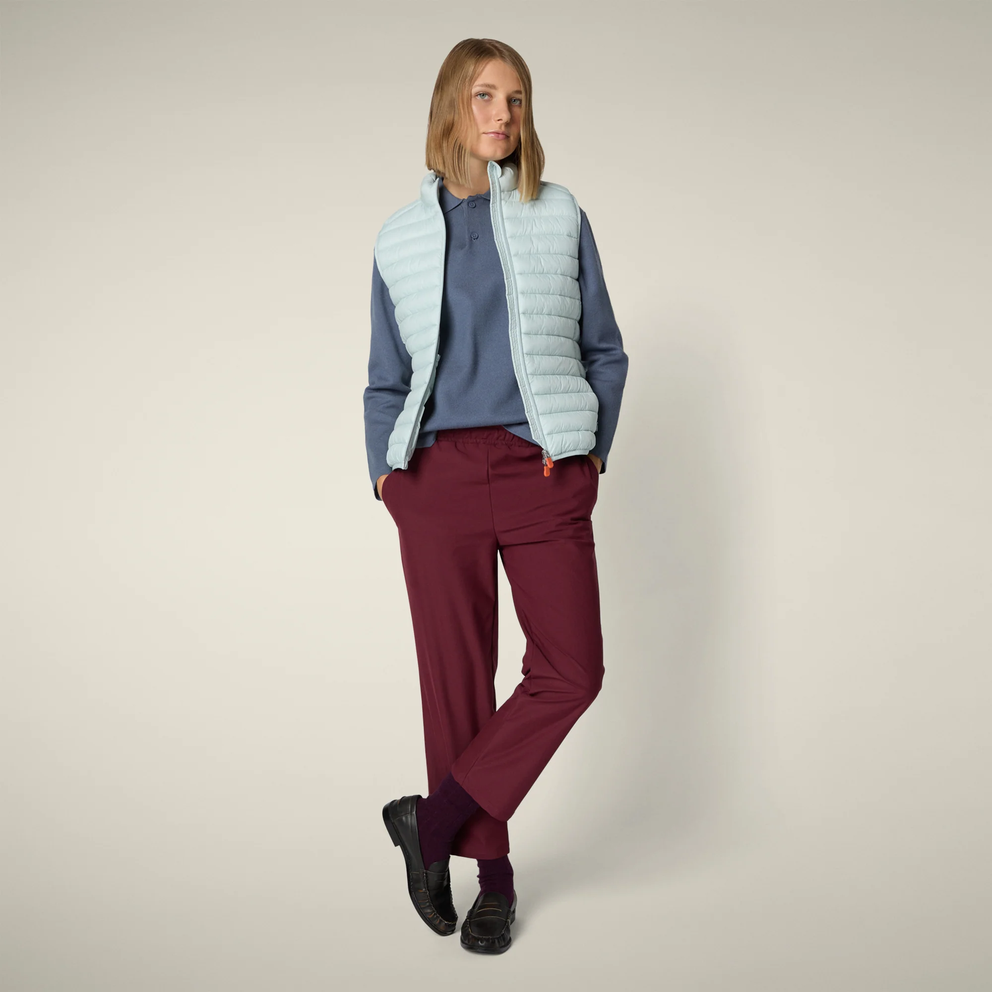 Women's Animal free puffer Vest Charlotte in Glacier Blue