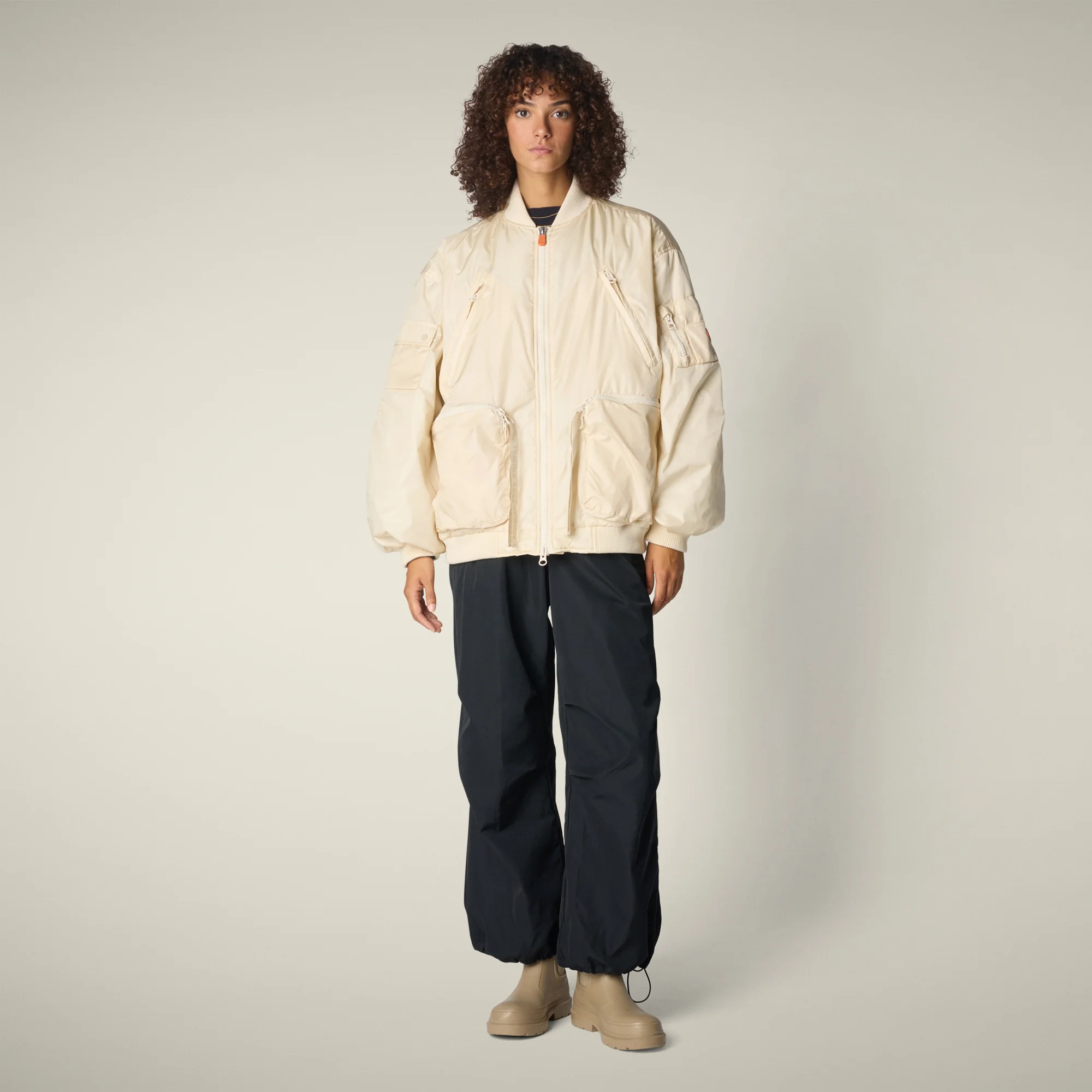 Unisex bomber jacket Usher in marzipan cream