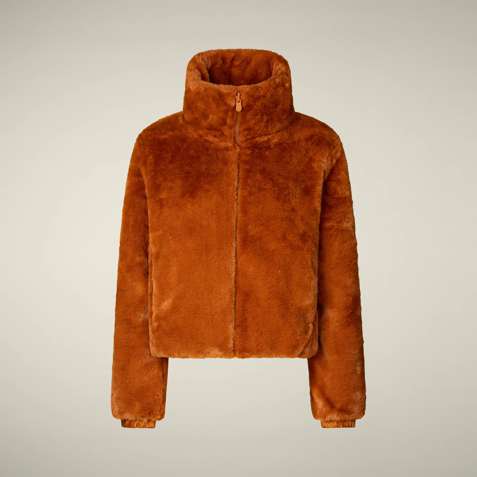 Women's Reversible Faux Fur Jacket Margherita in Caramel Brown
