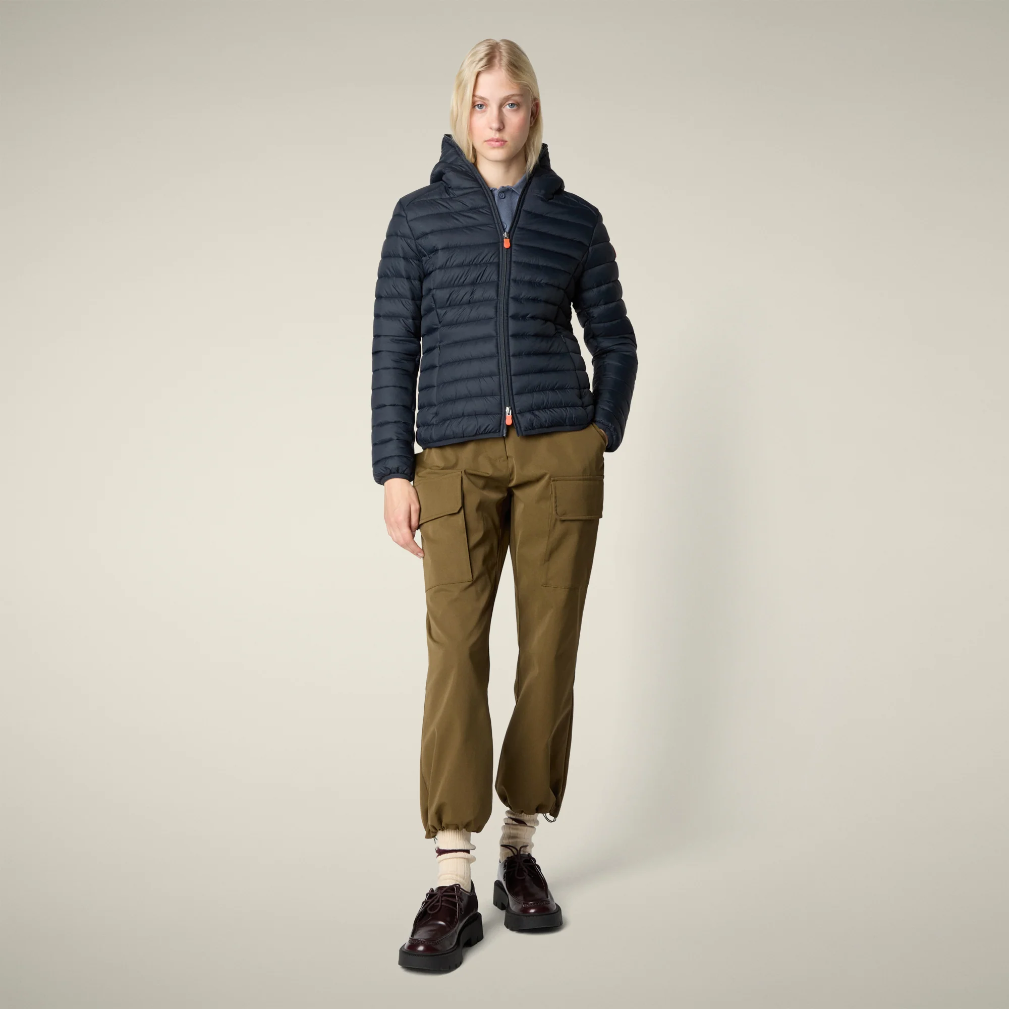 Women's Animal free puffer Jacket Daisy in Blue Black