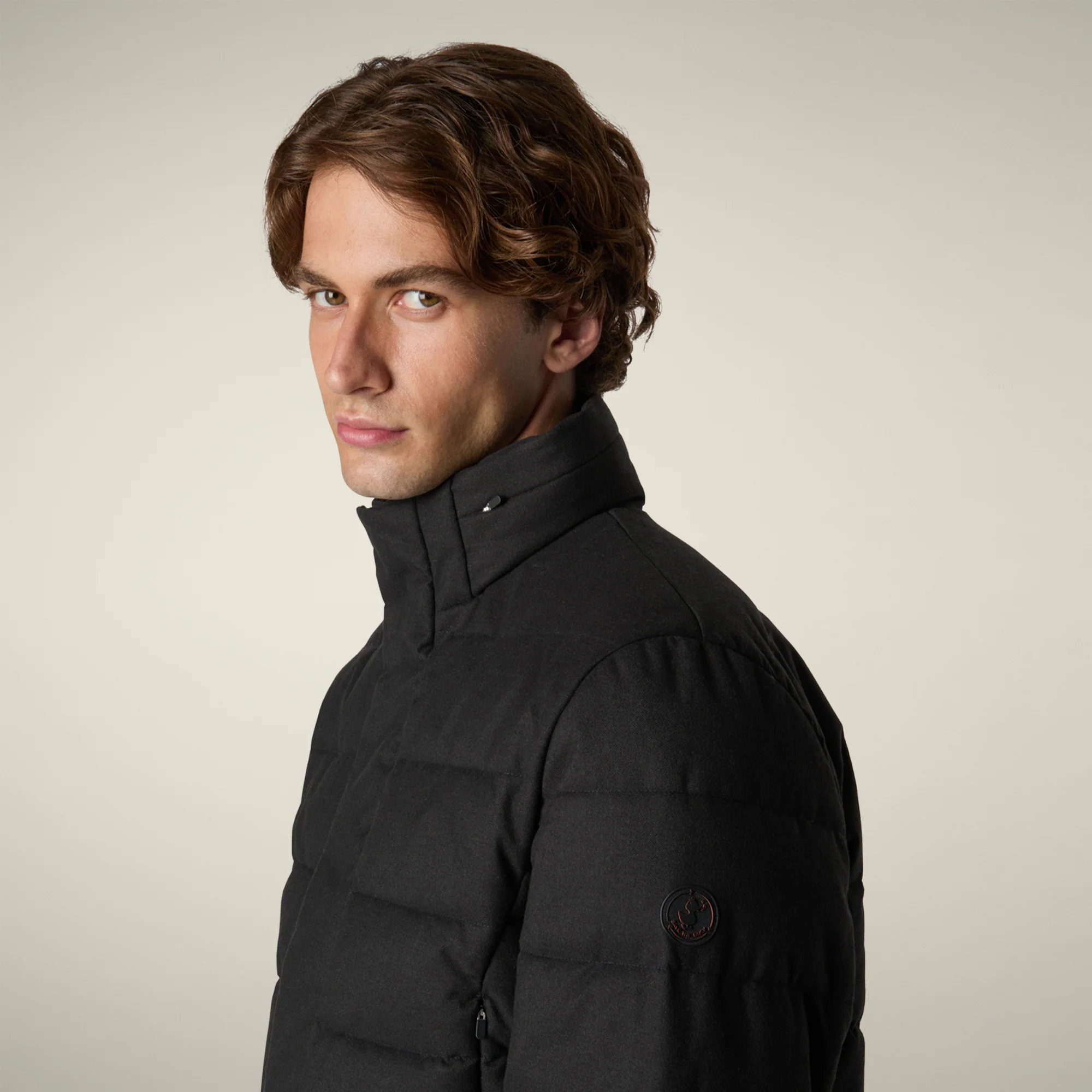 Men's animal free puffer gordon in black melange