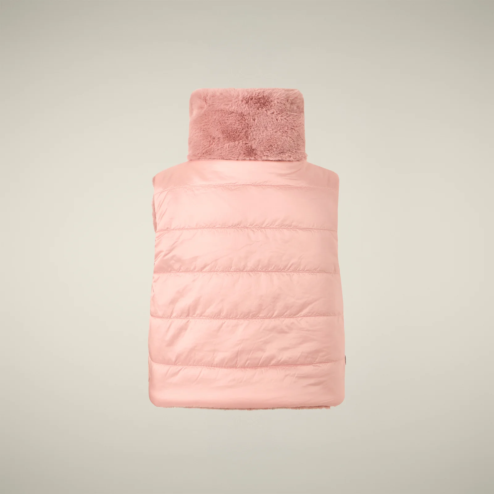 Girls' Reversible Faux Fur Vest Zenia in Blush Pink