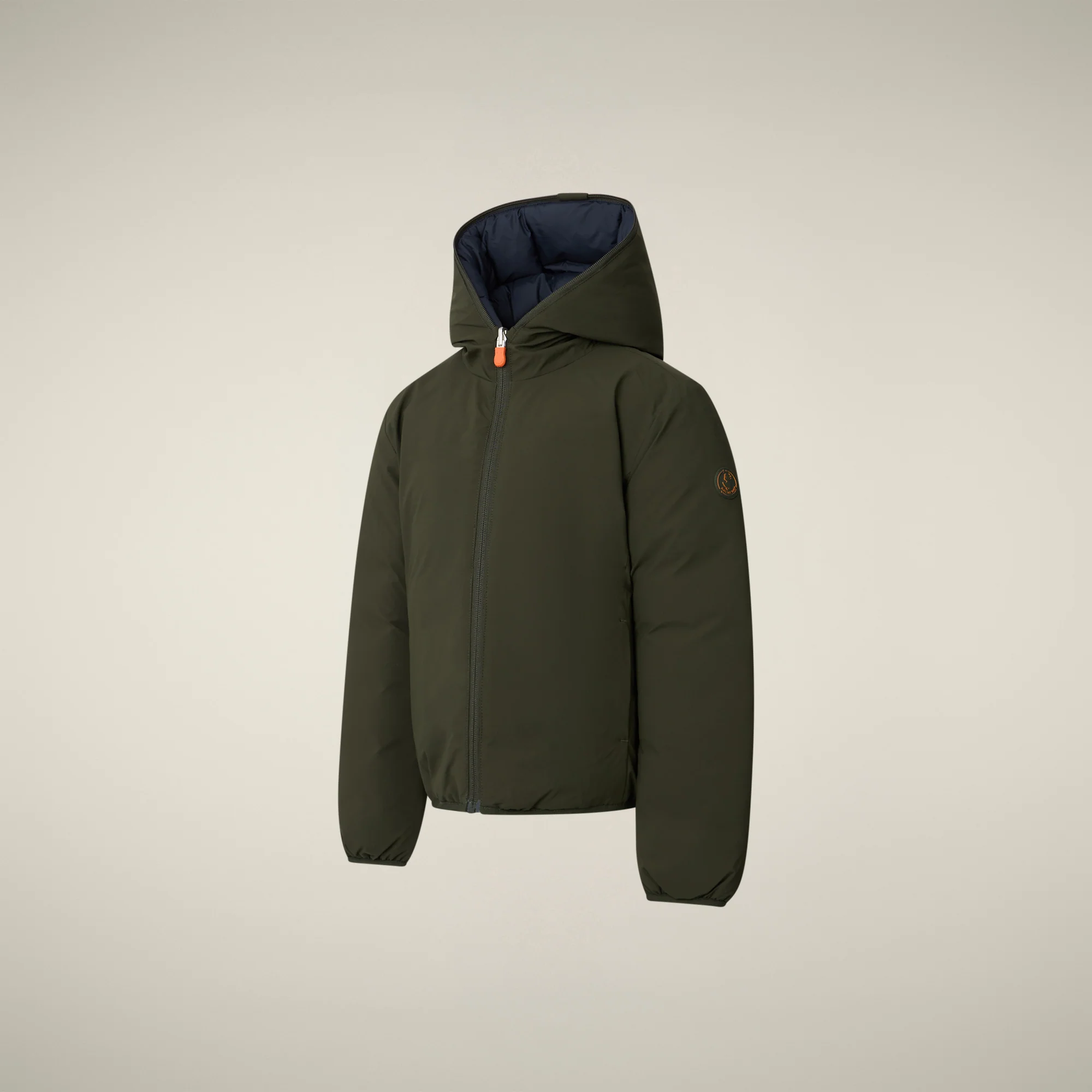 Boys' animal free Reversible  puffer Jacket Oliver in Land Green