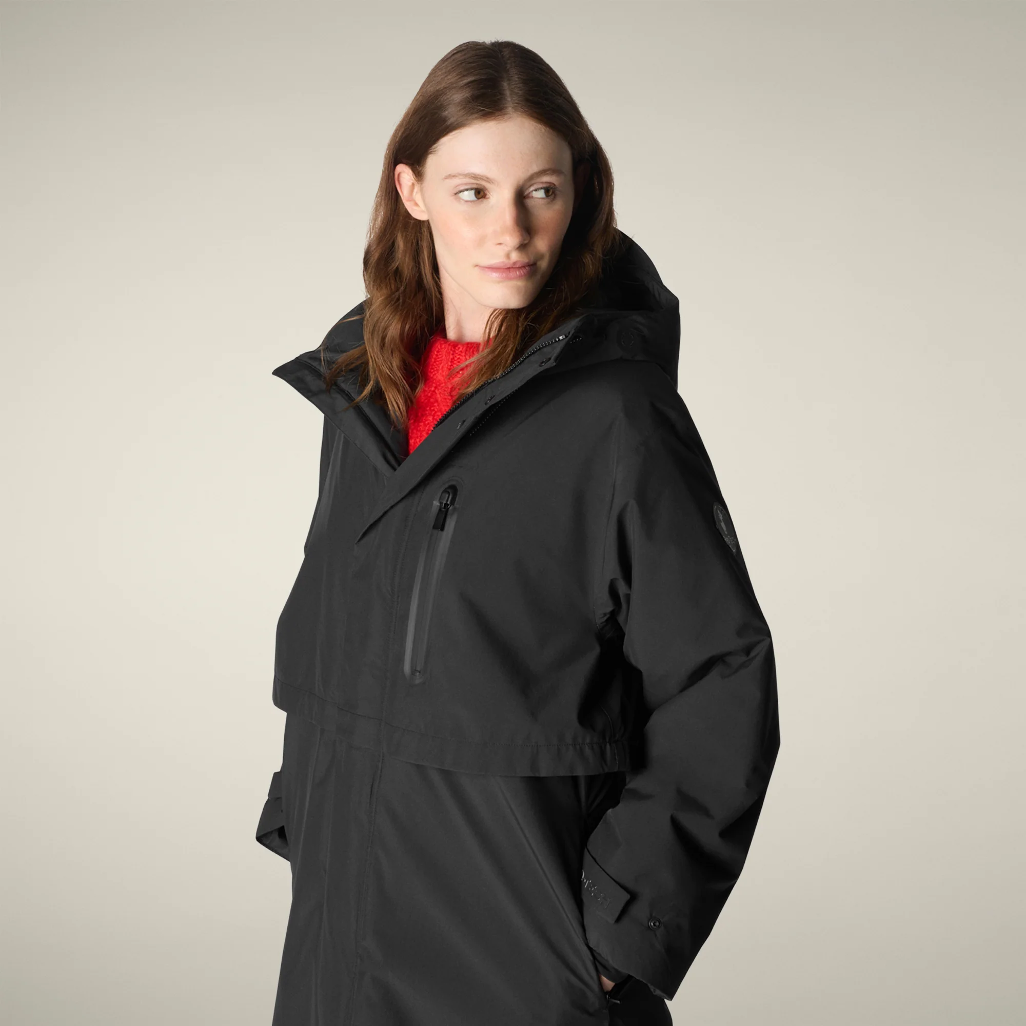 Women's Hooded Raincoat Pauline in Black