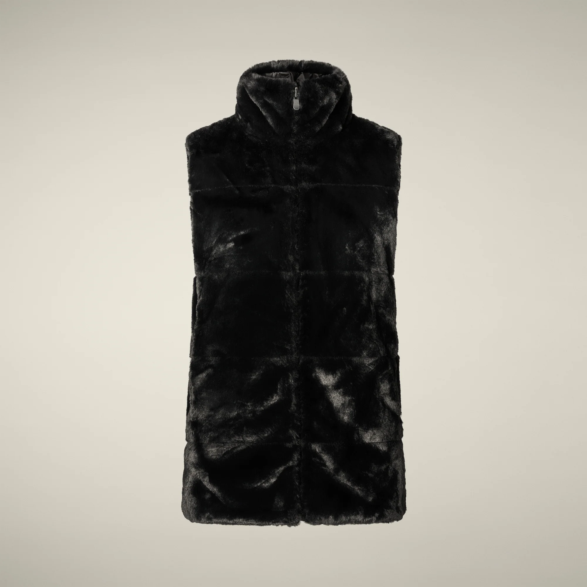 Women's Reversible Faux Fur Vest Nives in Black