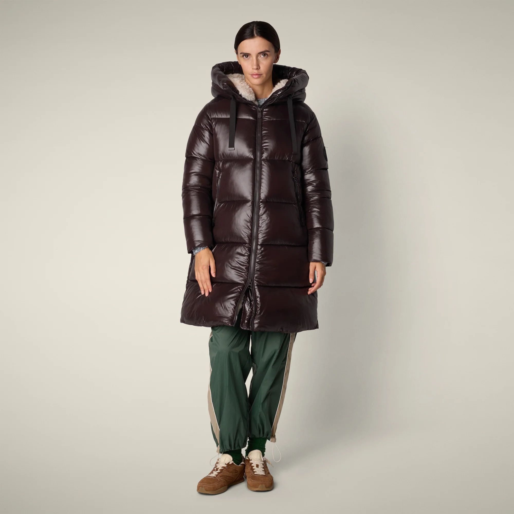 Women's Animal free puffer Coat bella in brown black