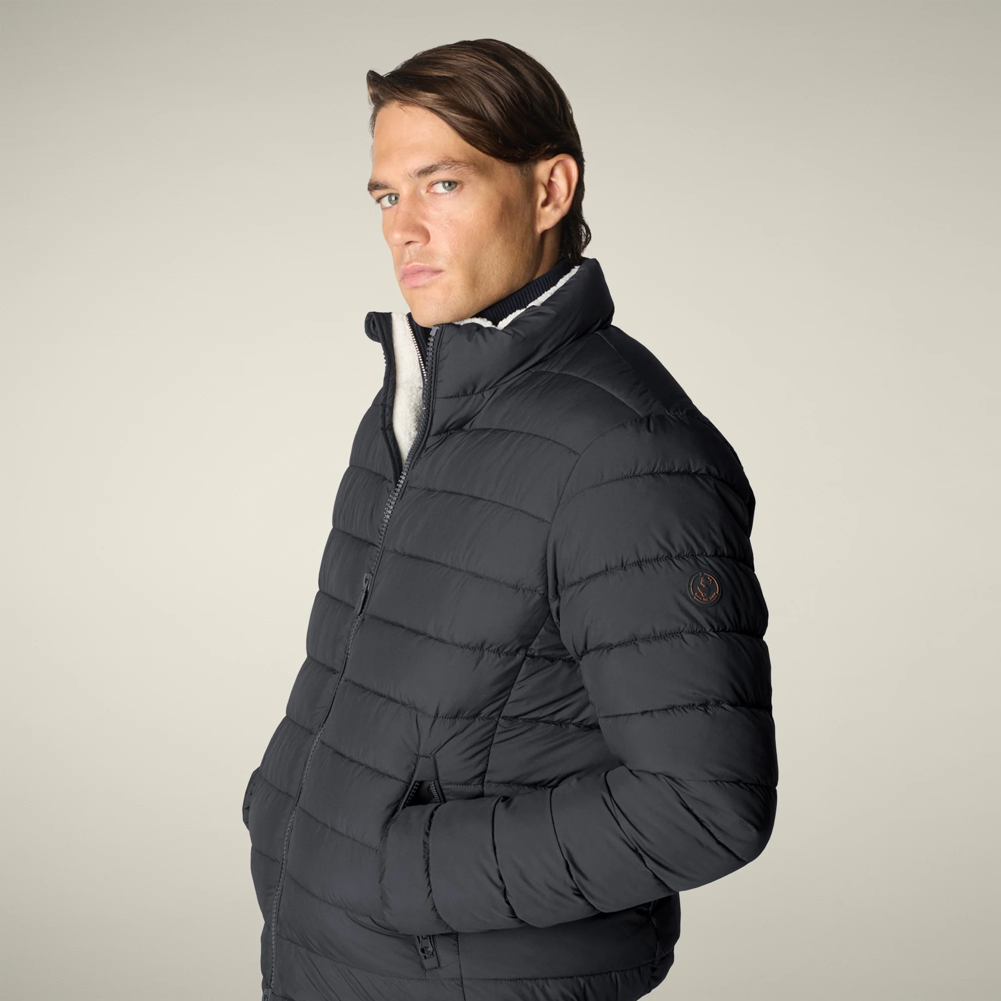 Men's Animal free puffer Jacket conan in grey black
